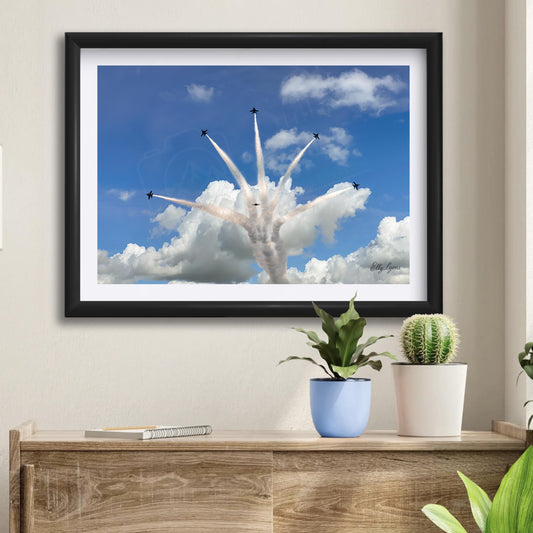 Blue Angels Delta Burst Print – US Navy Flight Aviation Wall Decor