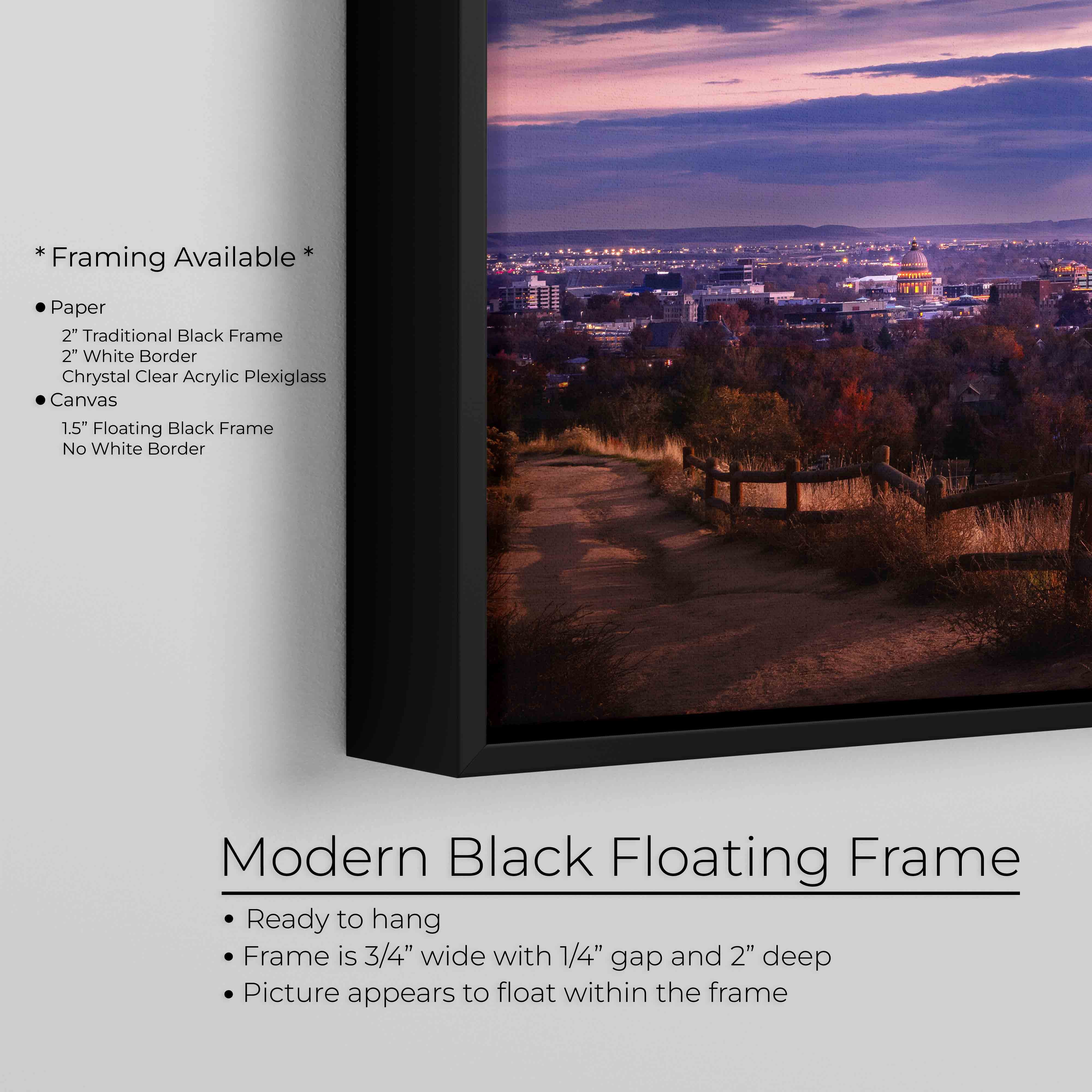 Boise Idaho Skyline Art Print – Sunset Cityscape from the Foothills