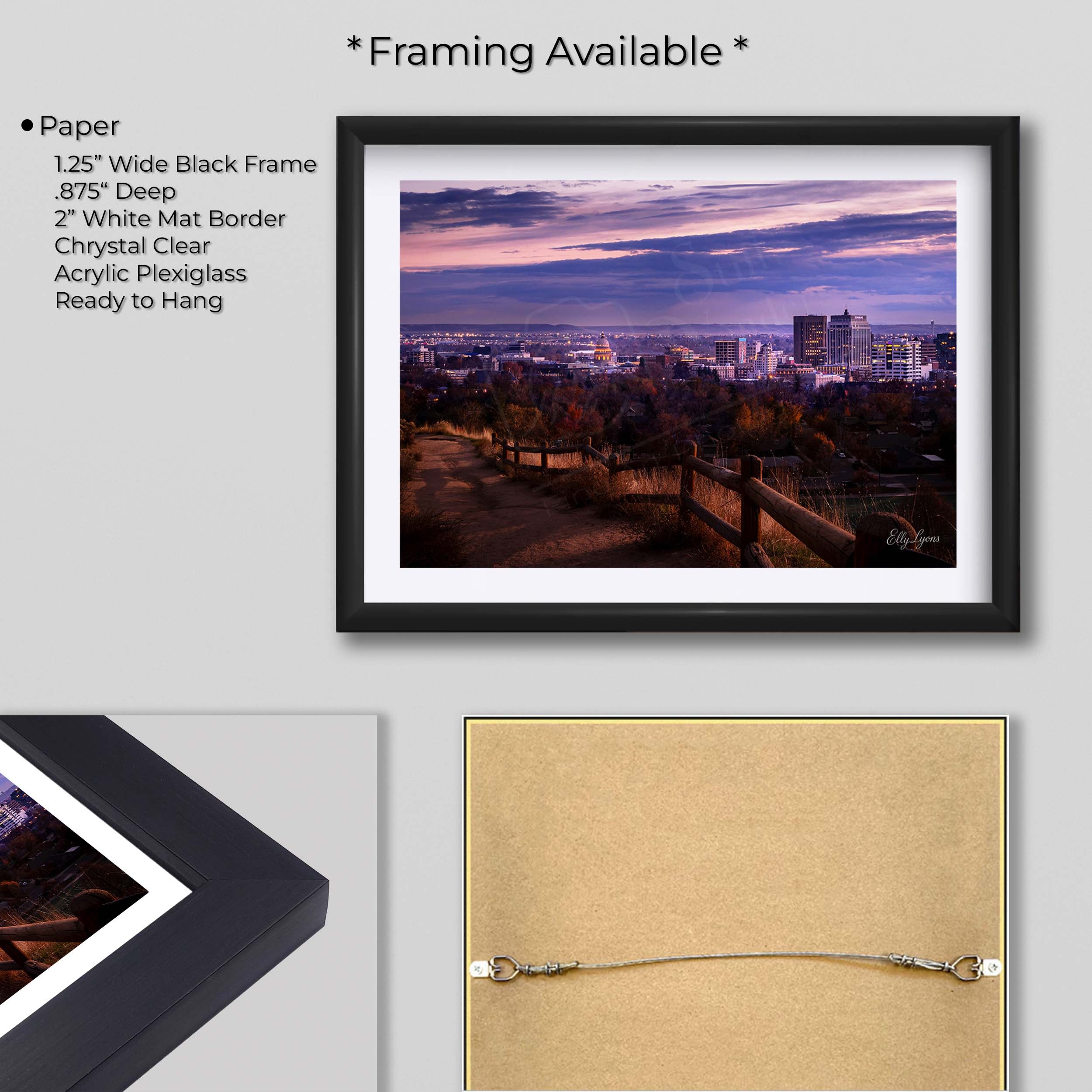 Boise Idaho Skyline Print, Foothills Sunset Wall Decor