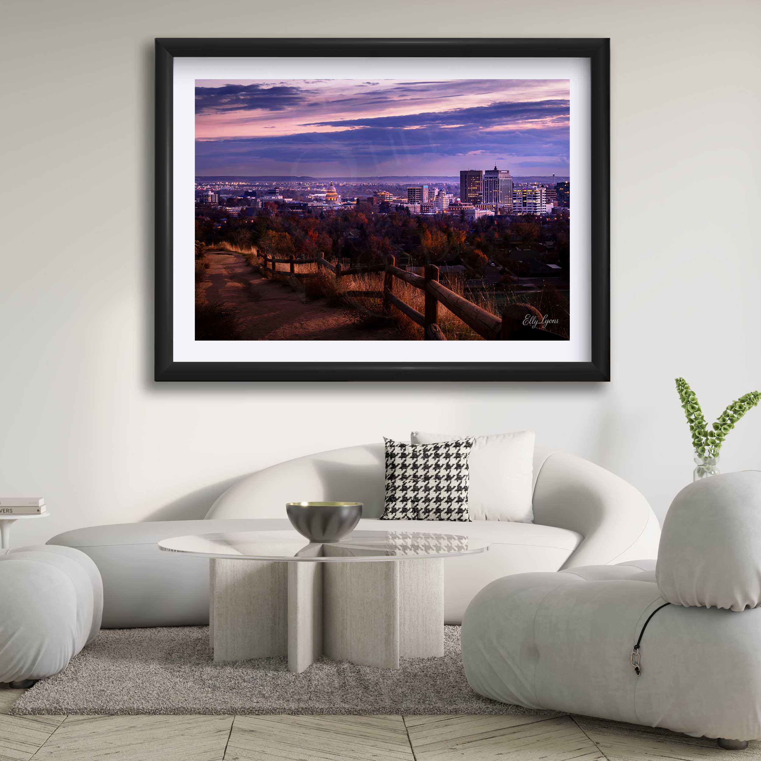 Boise Idaho Skyline Print, Foothills Sunset Wall Decor