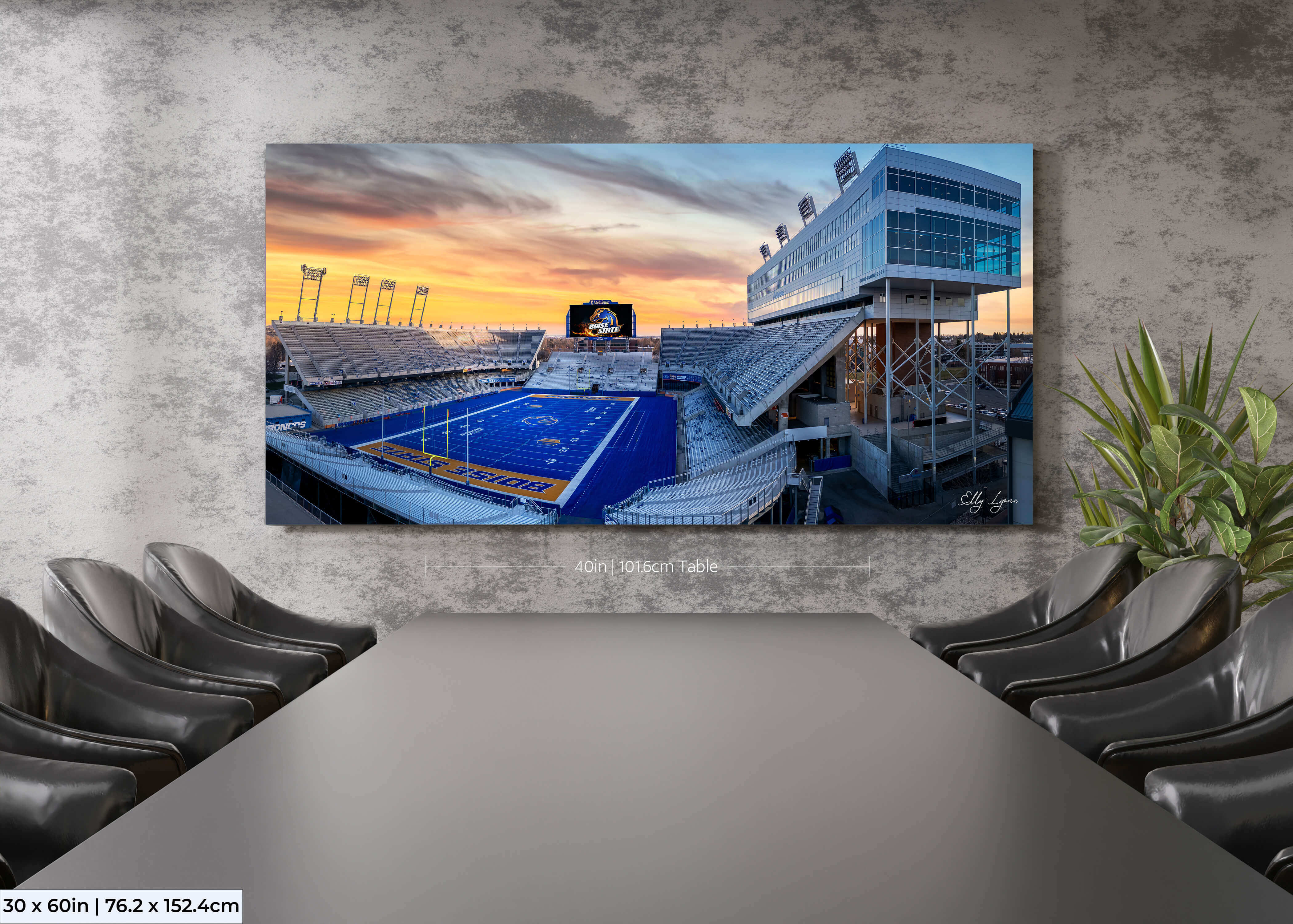 Blue Turf Art Print – Boise State Stadium Fine Art Panoramic Football Wall Decor