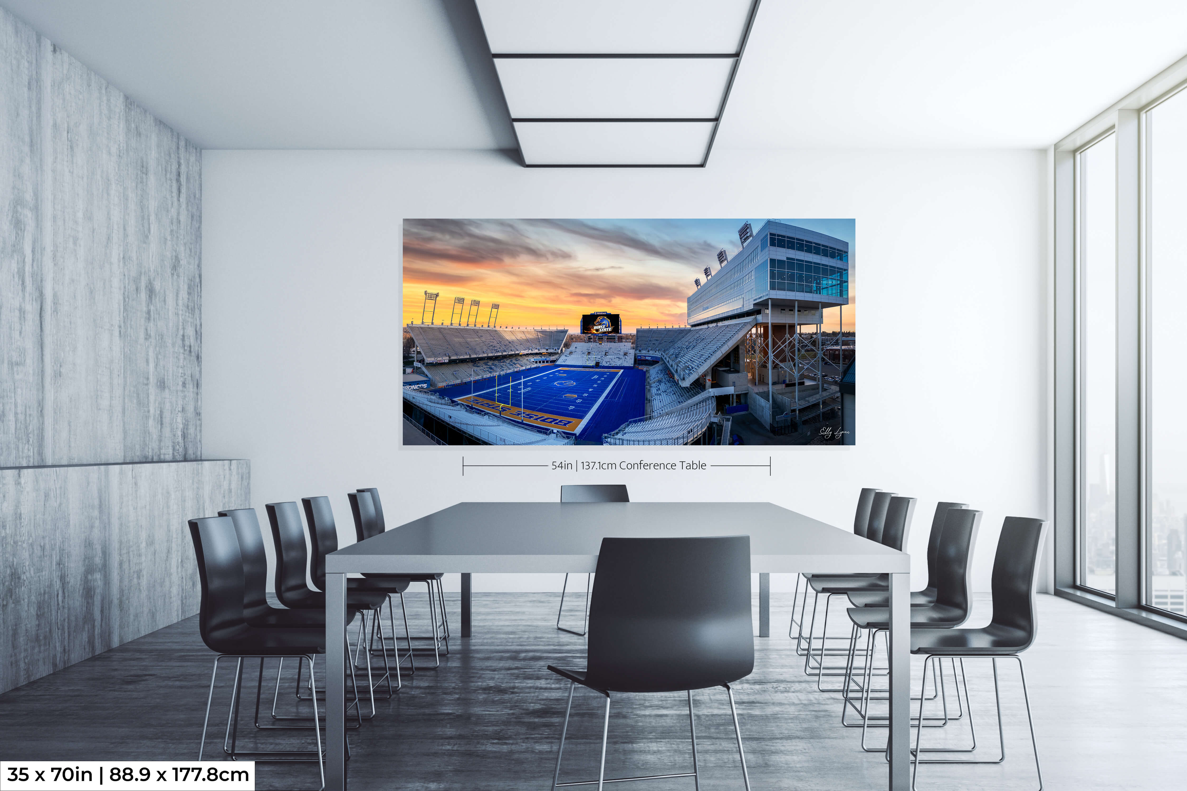 Blue Turf Art Print – Boise State Stadium Fine Art Panoramic Football Wall Decor
