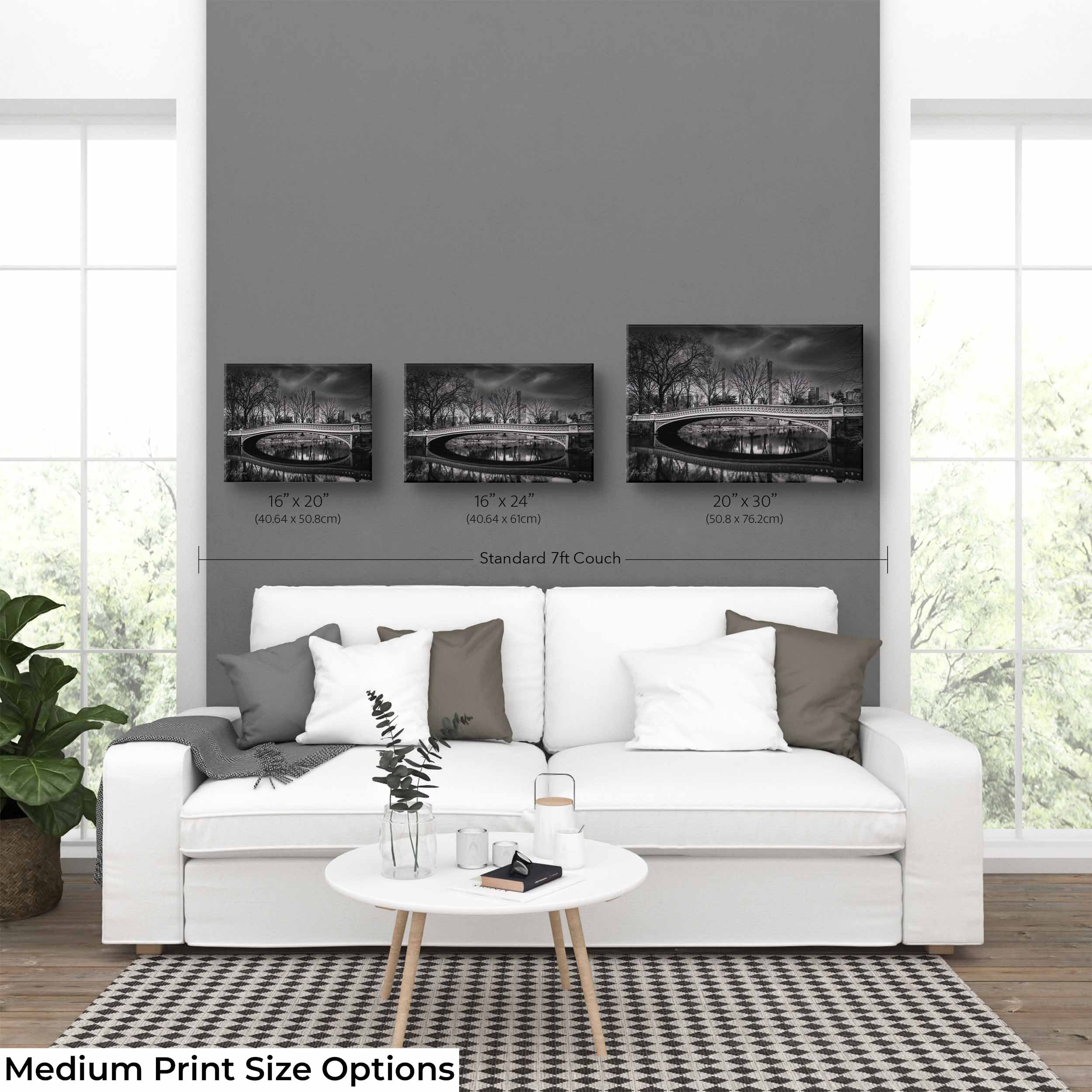 Bowe Bridge at Central Park Black & White Print - "The Crossing Place, What the Water Knows"