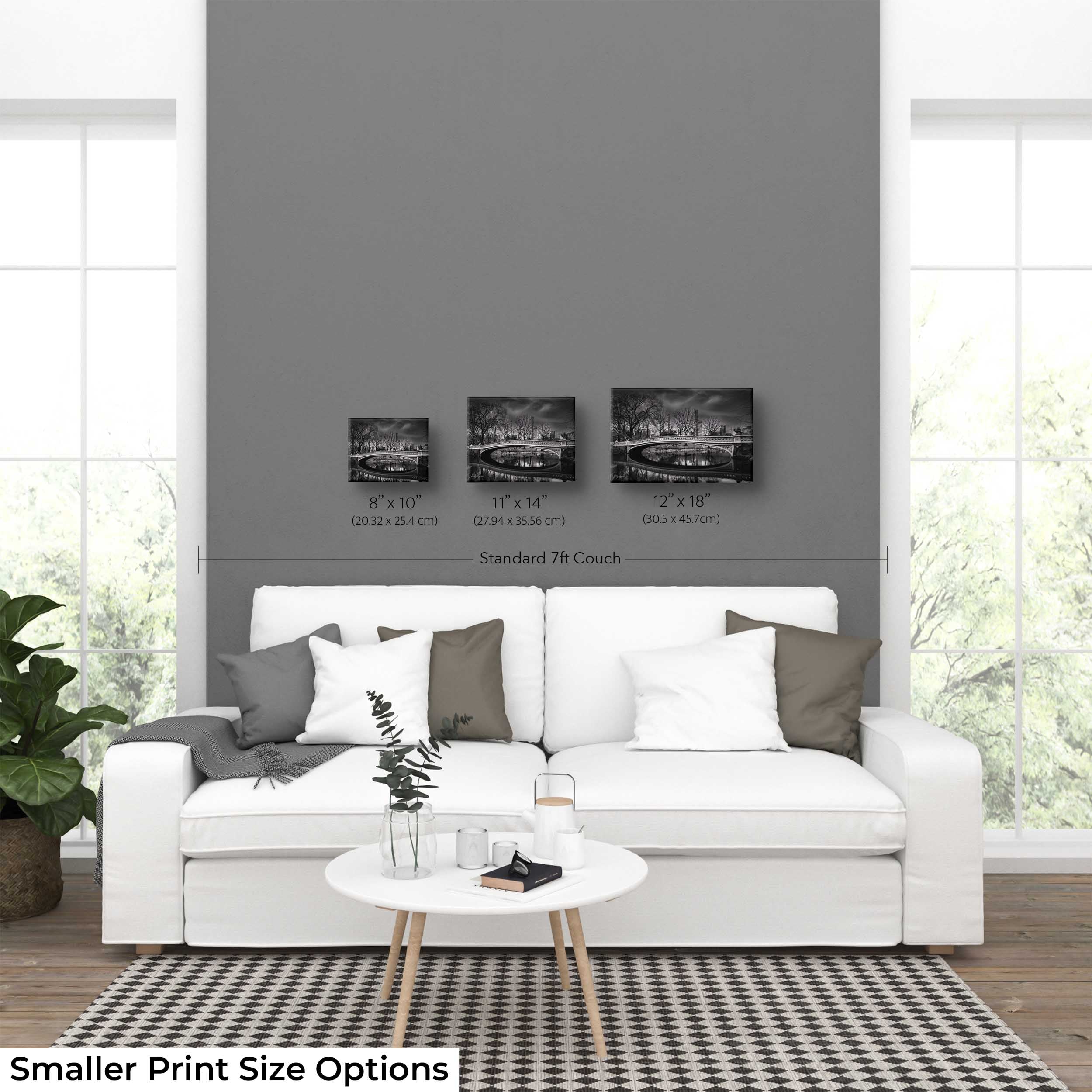 Bowe Bridge at Central Park Black & White Print - "The Crossing Place, What the Water Knows"