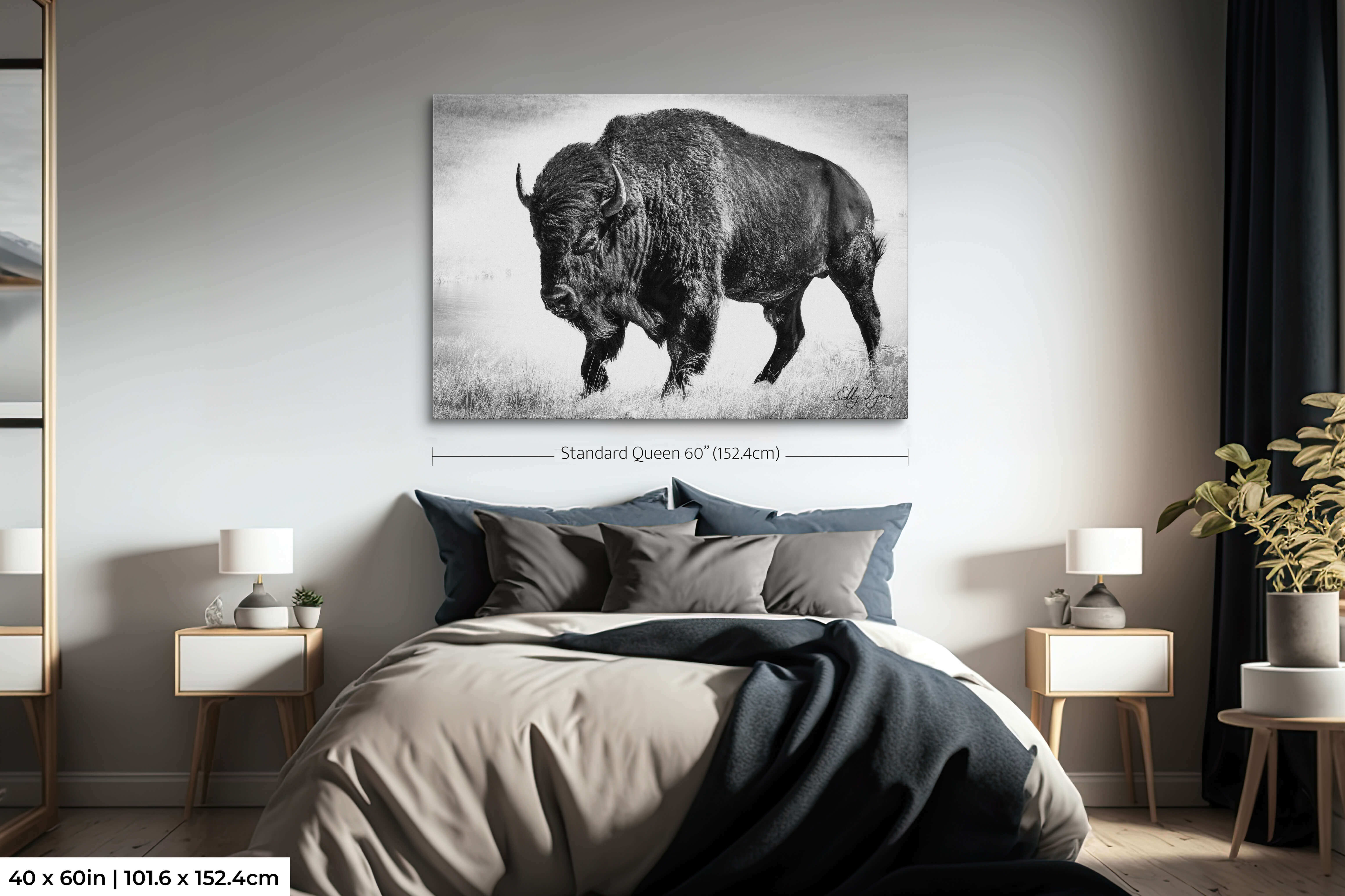 Buffalo Bison Art Print – Yellowstone Wildlife Art Prints | Rustic Western Wall Decor