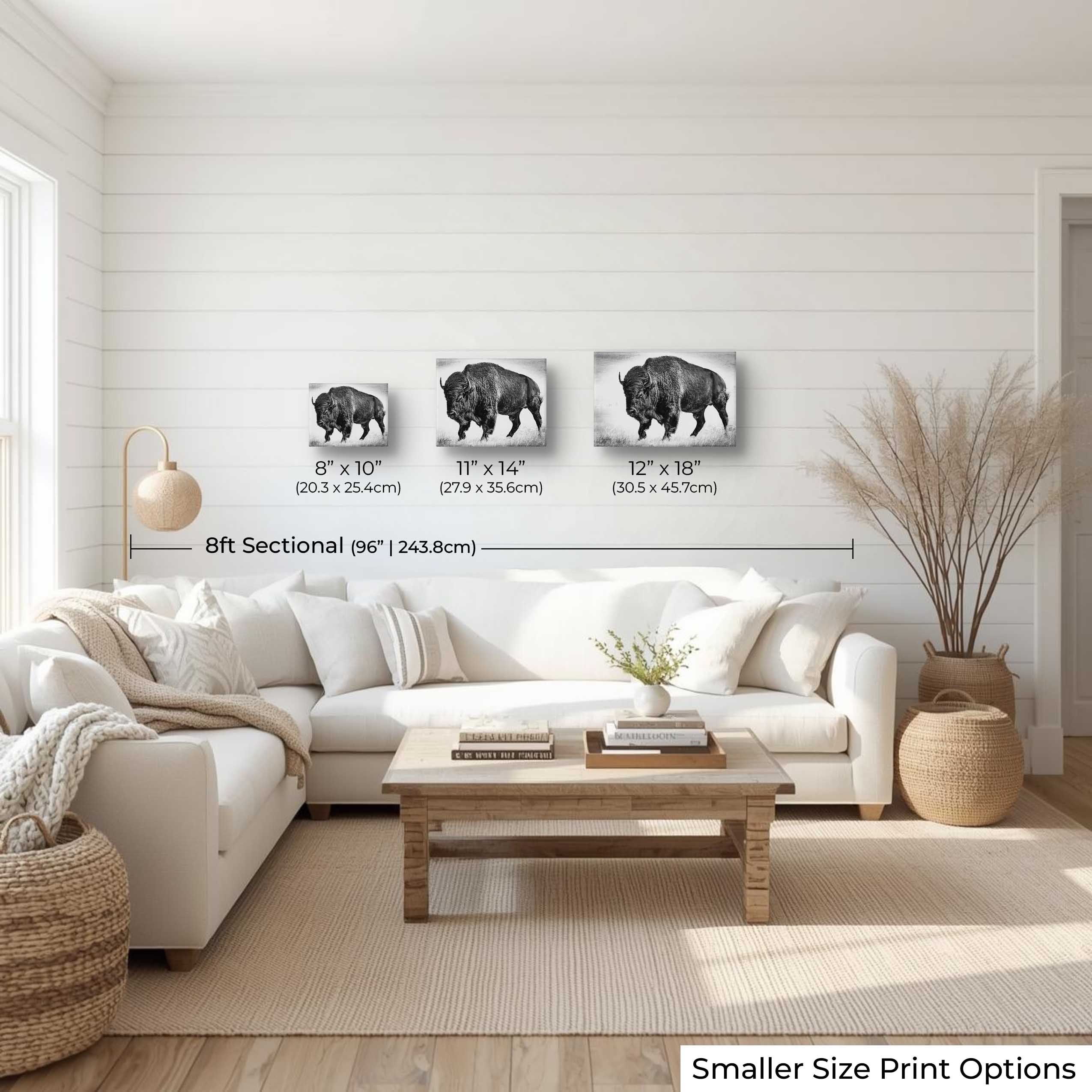 Buffalo Bison Art Print – Yellowstone Wildlife Art Prints | Rustic Western Wall Decor