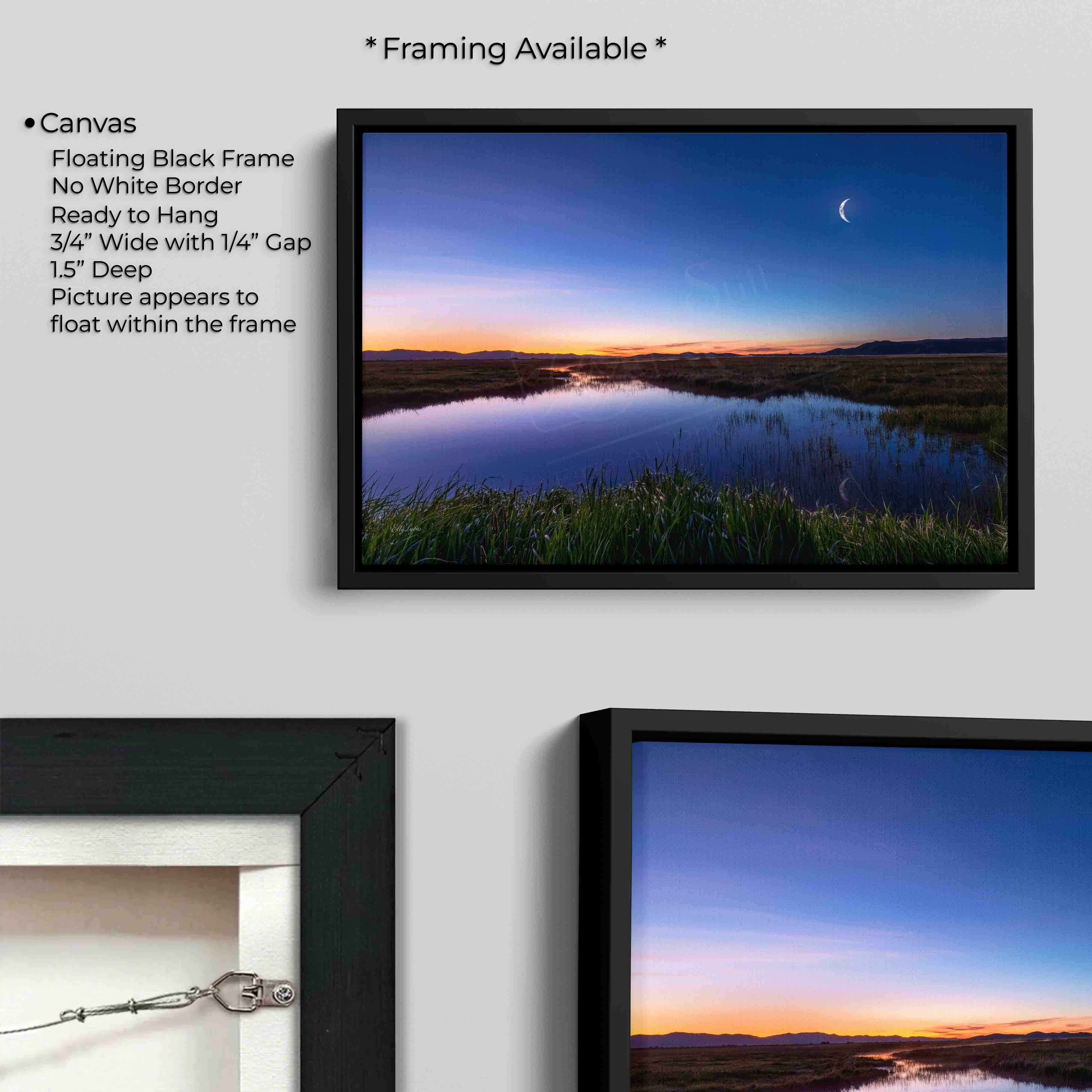 Camas Prairie Idaho Twilight Print - “Moonrise Over Still Waters”