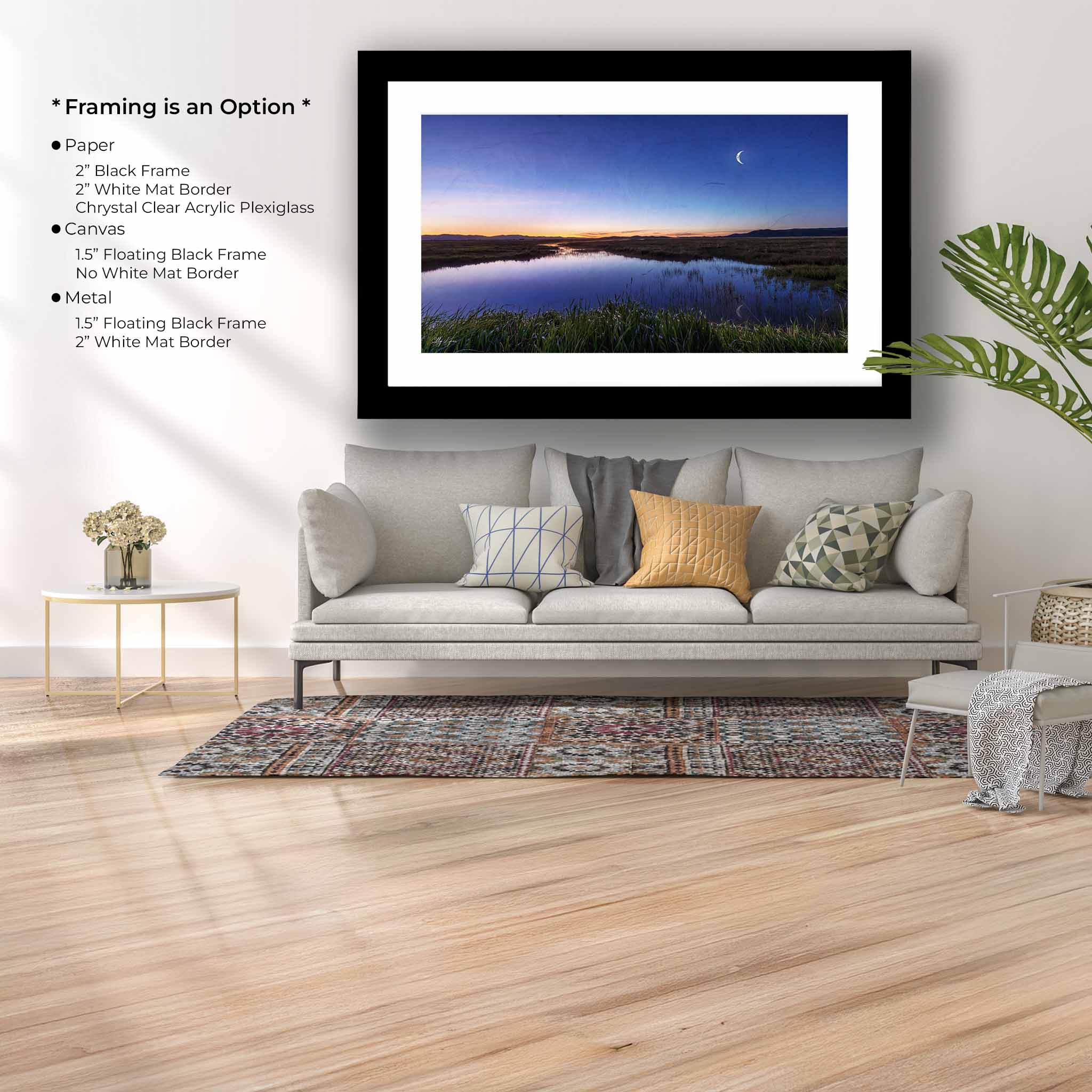“Moonrise Over Still Waters” - Camas Prairie Idaho at Twilight Fine Art Print