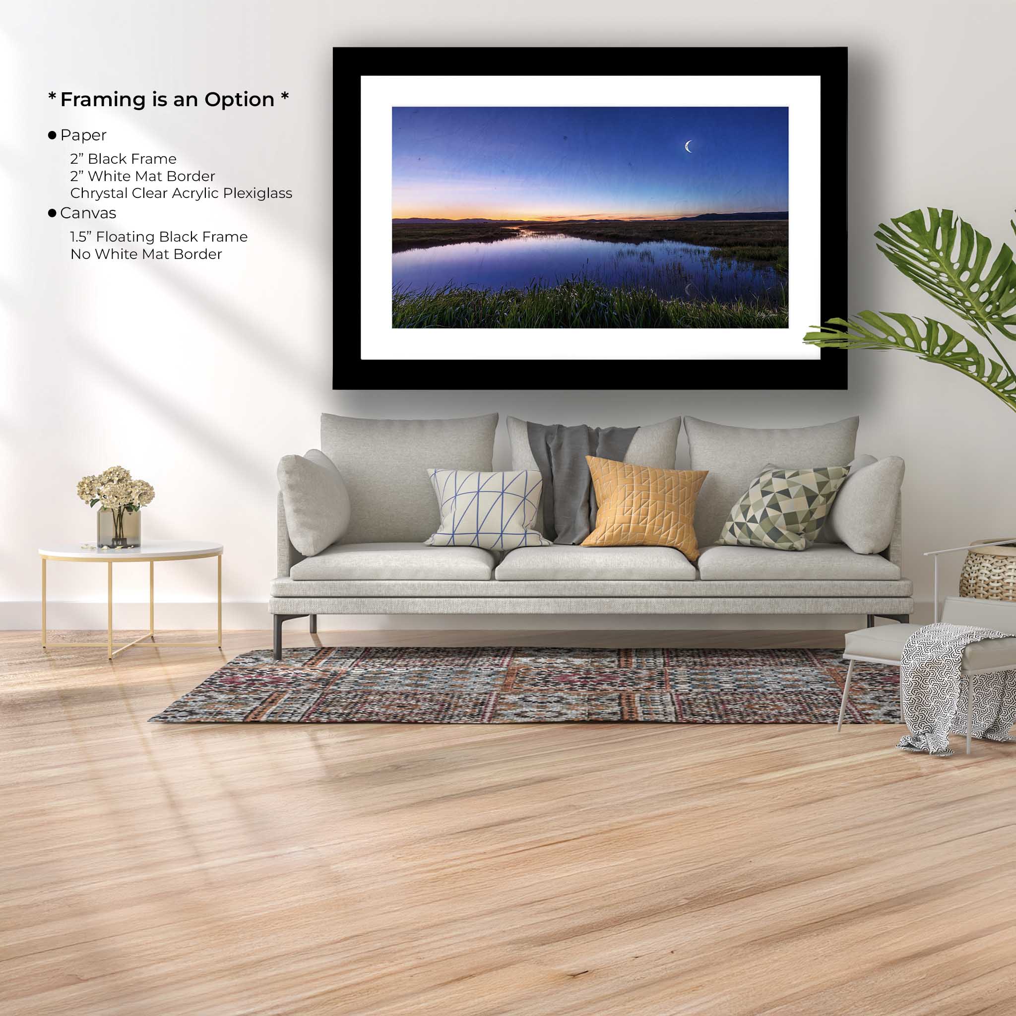 “Moonrise Over Still Waters” - Camas Prairie Idaho at Twilight Fine Art Print