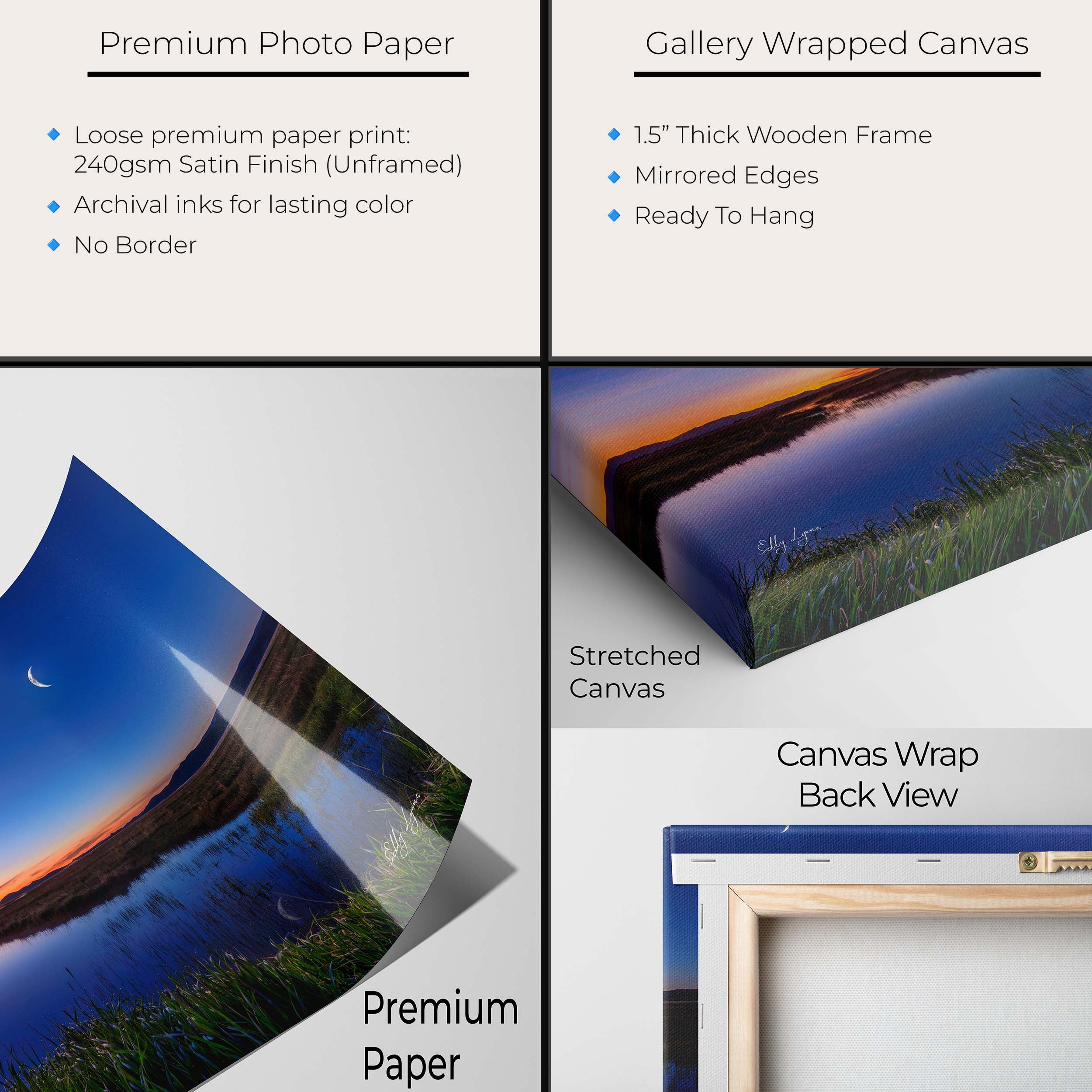 “Moonrise Over Still Waters” - Camas Prairie Idaho at Twilight Fine Art Print