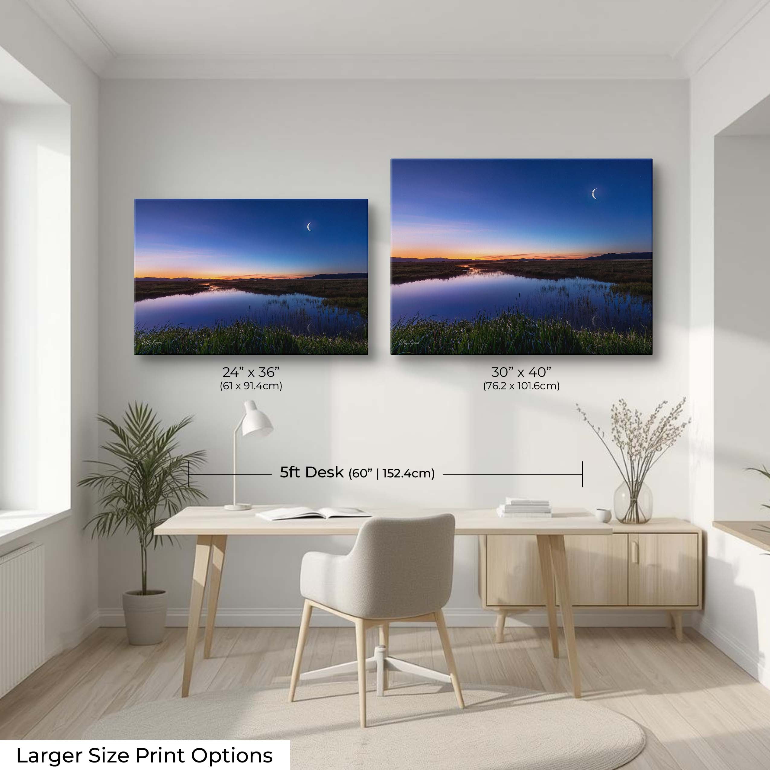 Camas Prairie Idaho Twilight Print - “Moonrise Over Still Waters”