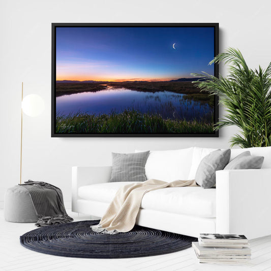 “Moonrise Over Still Waters” - Camas Prairie Idaho at Twilight Fine Art Print