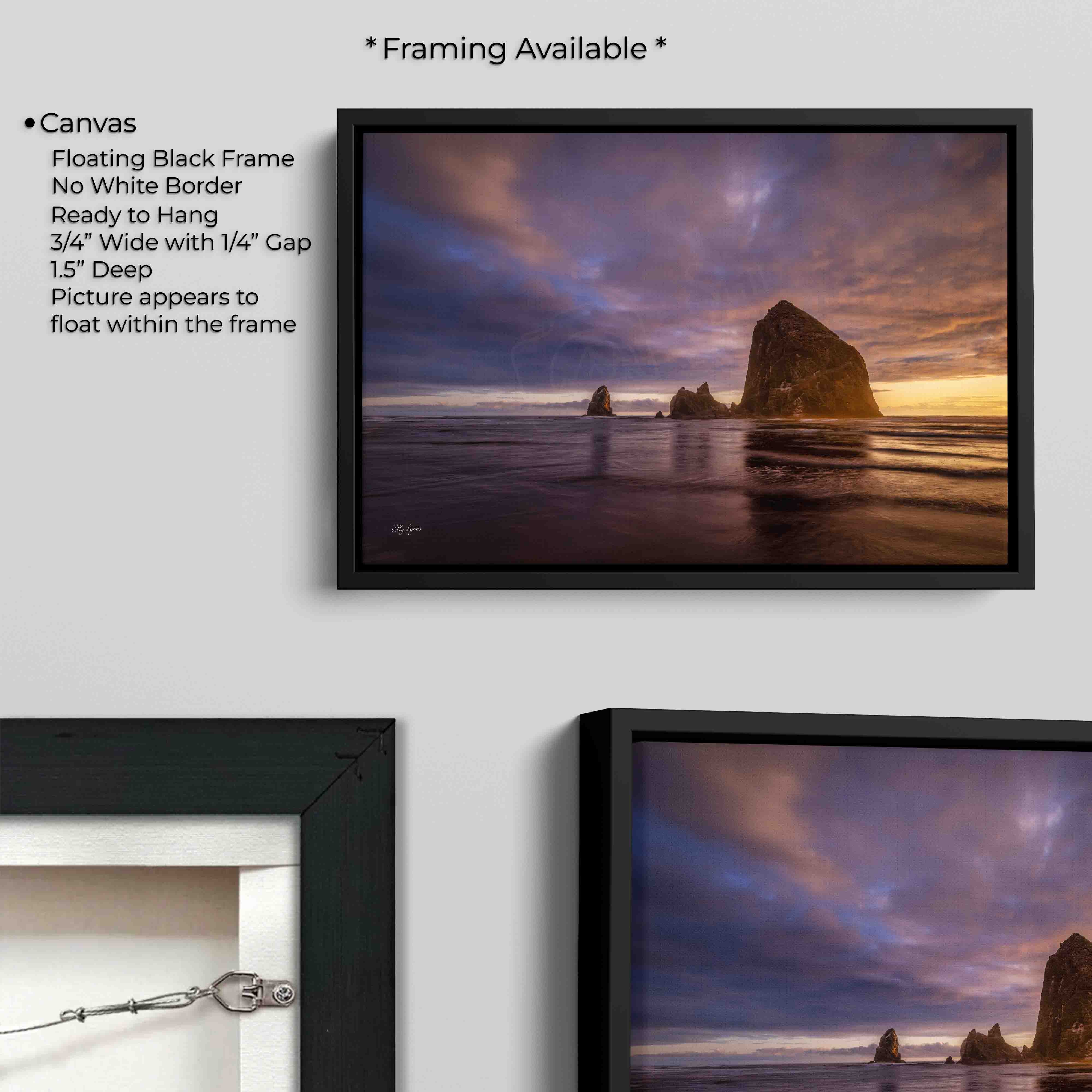 Haystack Rock Sunset Print - "Refuge in the Chaos"