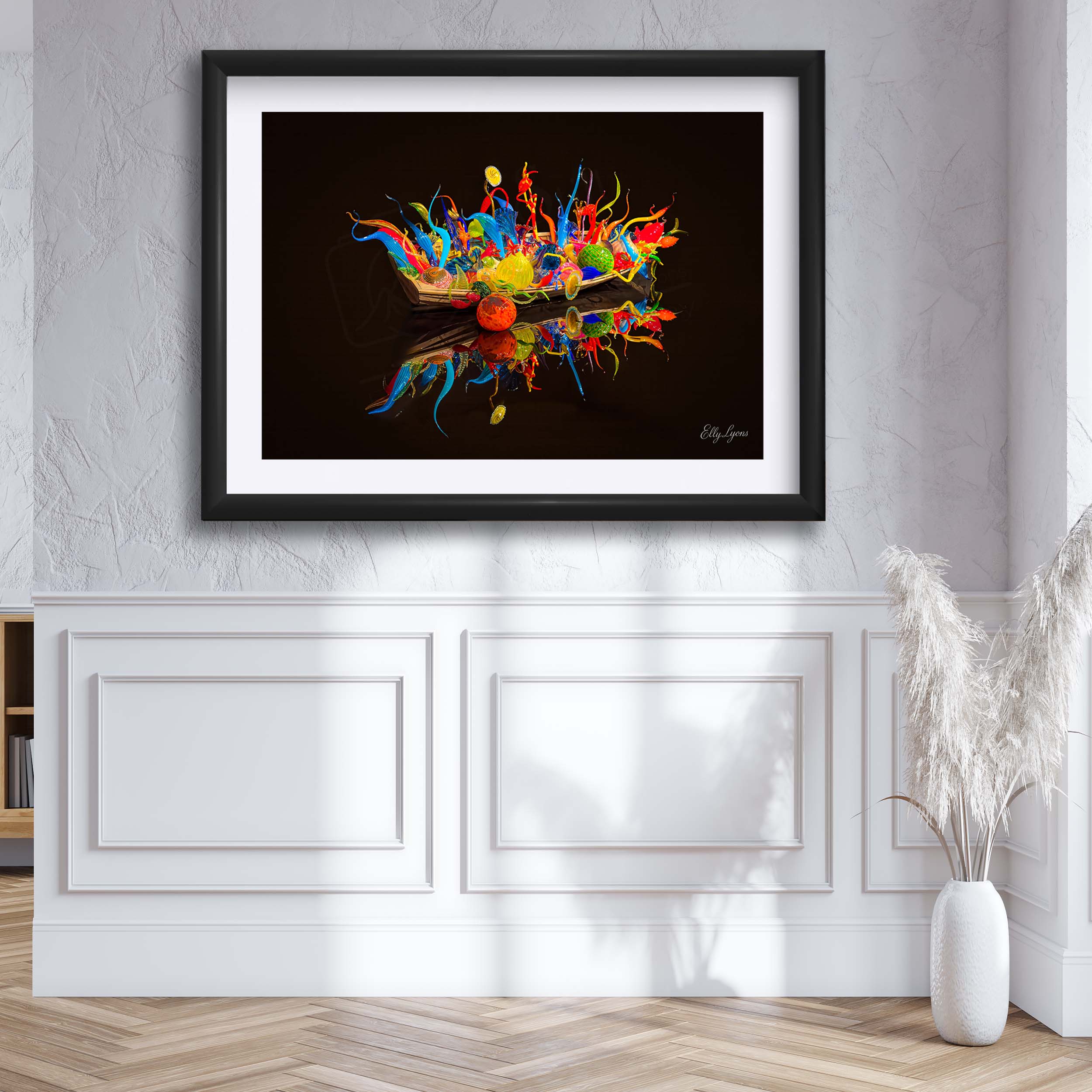 Vibrant Glass Boat Contemporary Abstract Print - "Beauty From Chaos"