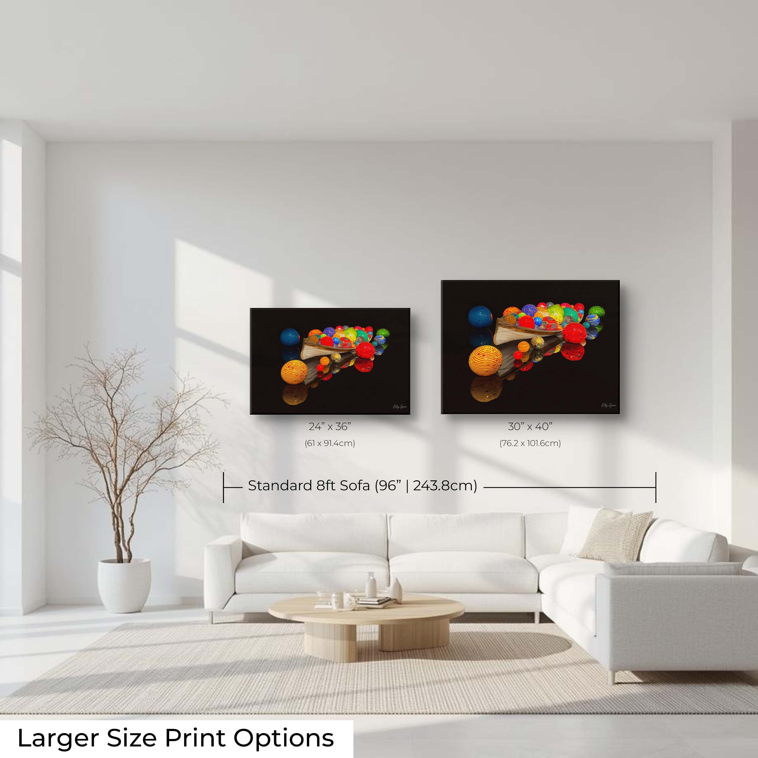 Modern Fine Art Print – Celestial Reflections Abstract Boat and Colorful Wall Art