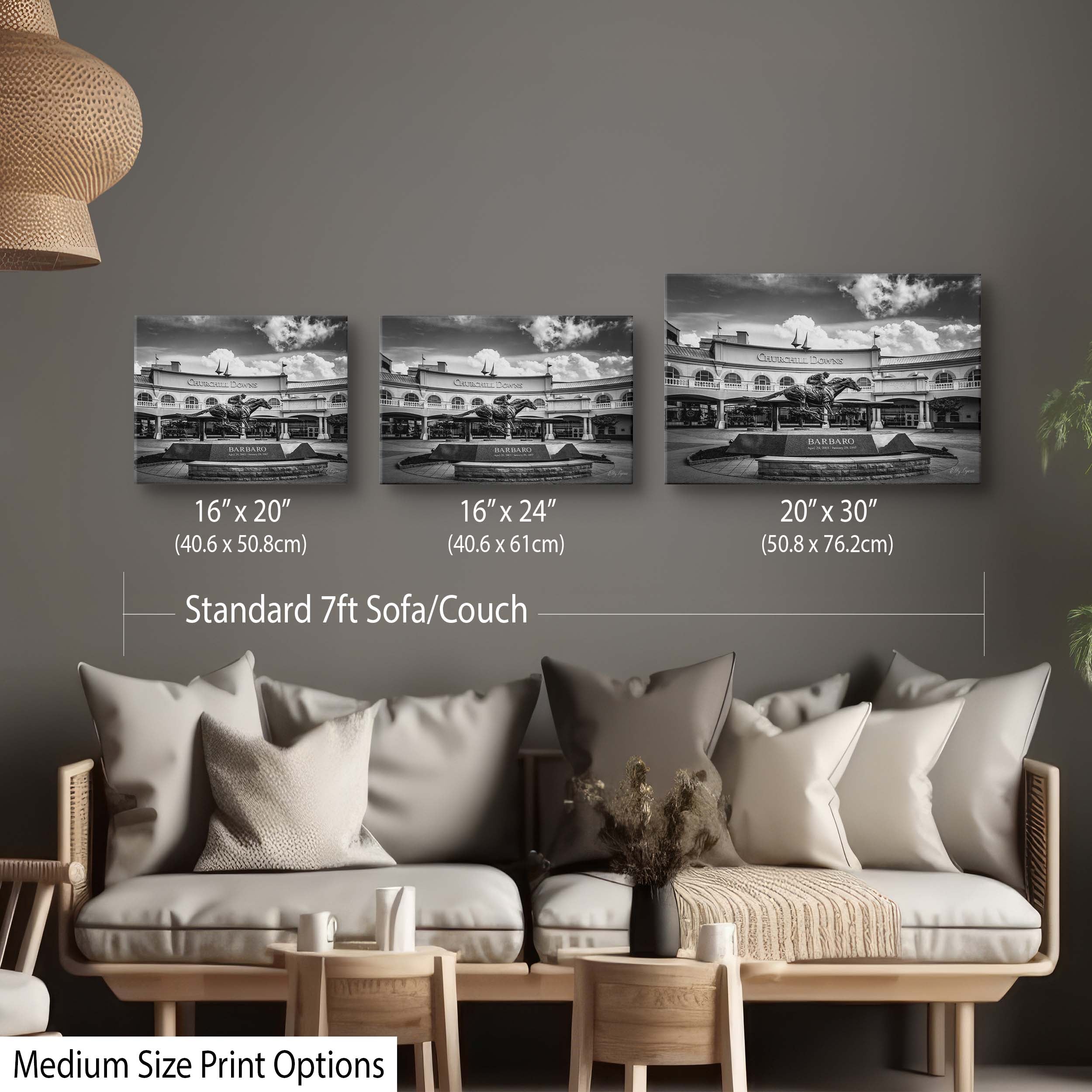 "Legends Run Here" – Churchill Downs Black & White Fine Art Print