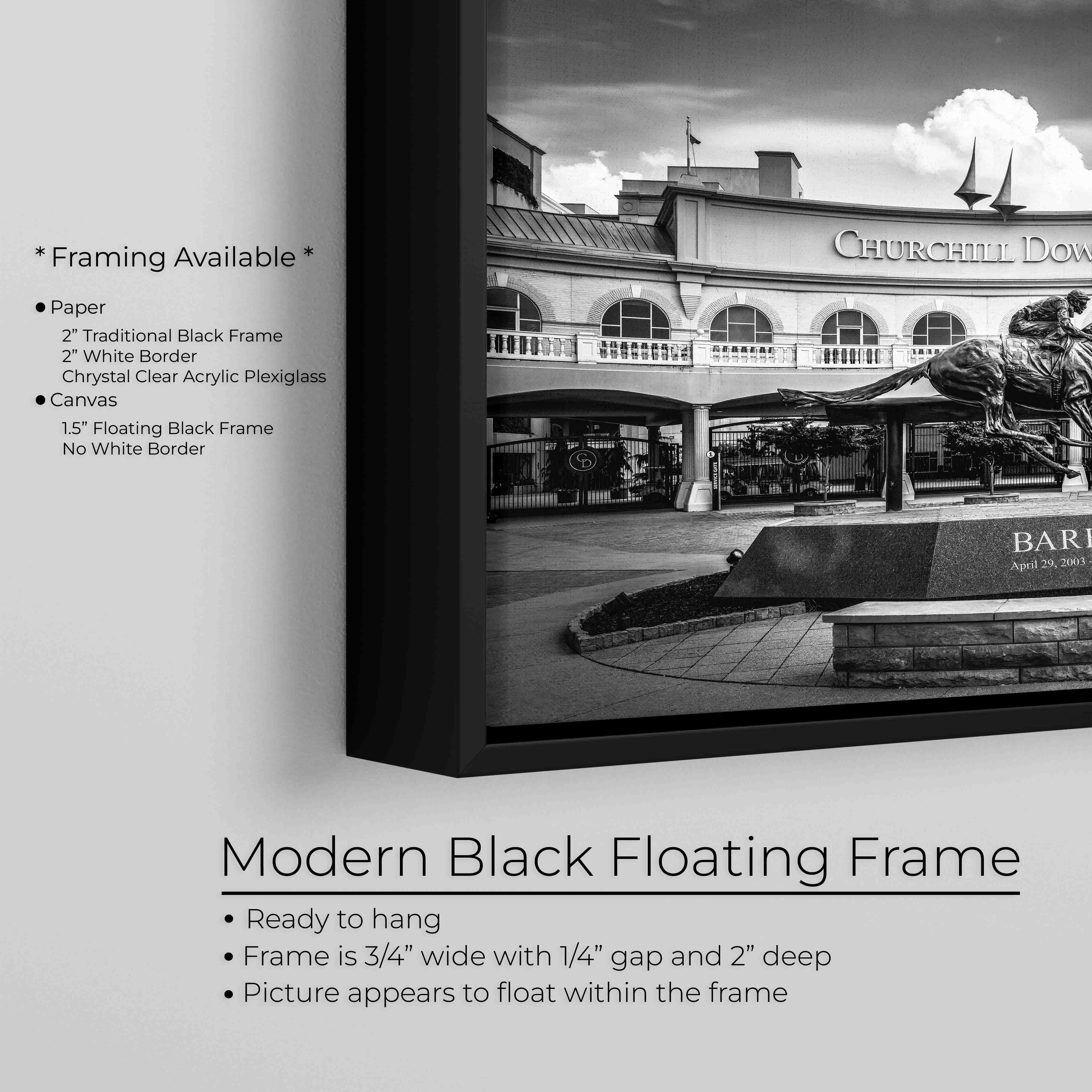 "Legends Run Here" – Churchill Downs Black & White Fine Art Print