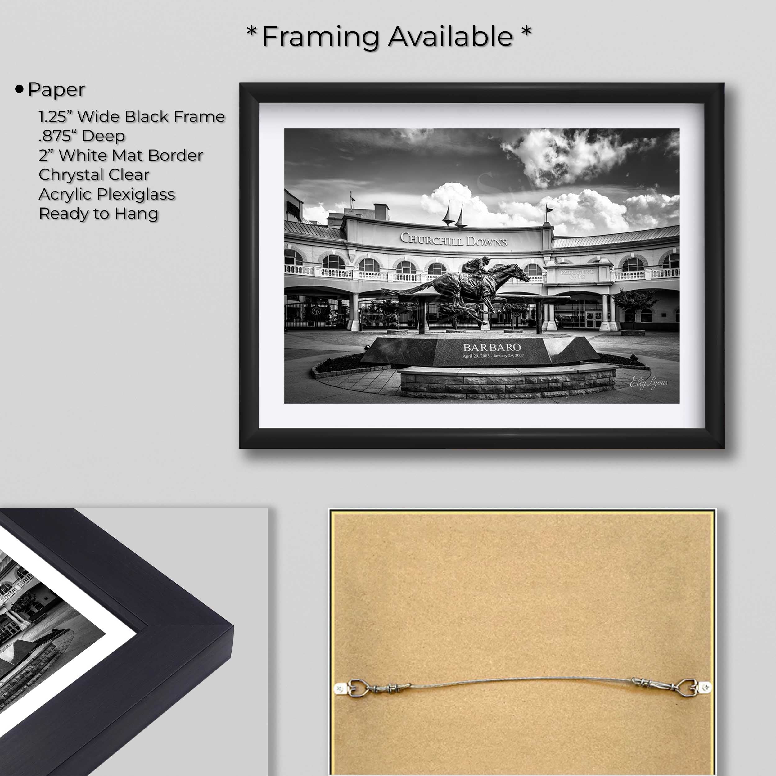 Churchill Downs Black & White Print - "Legends Run Here"