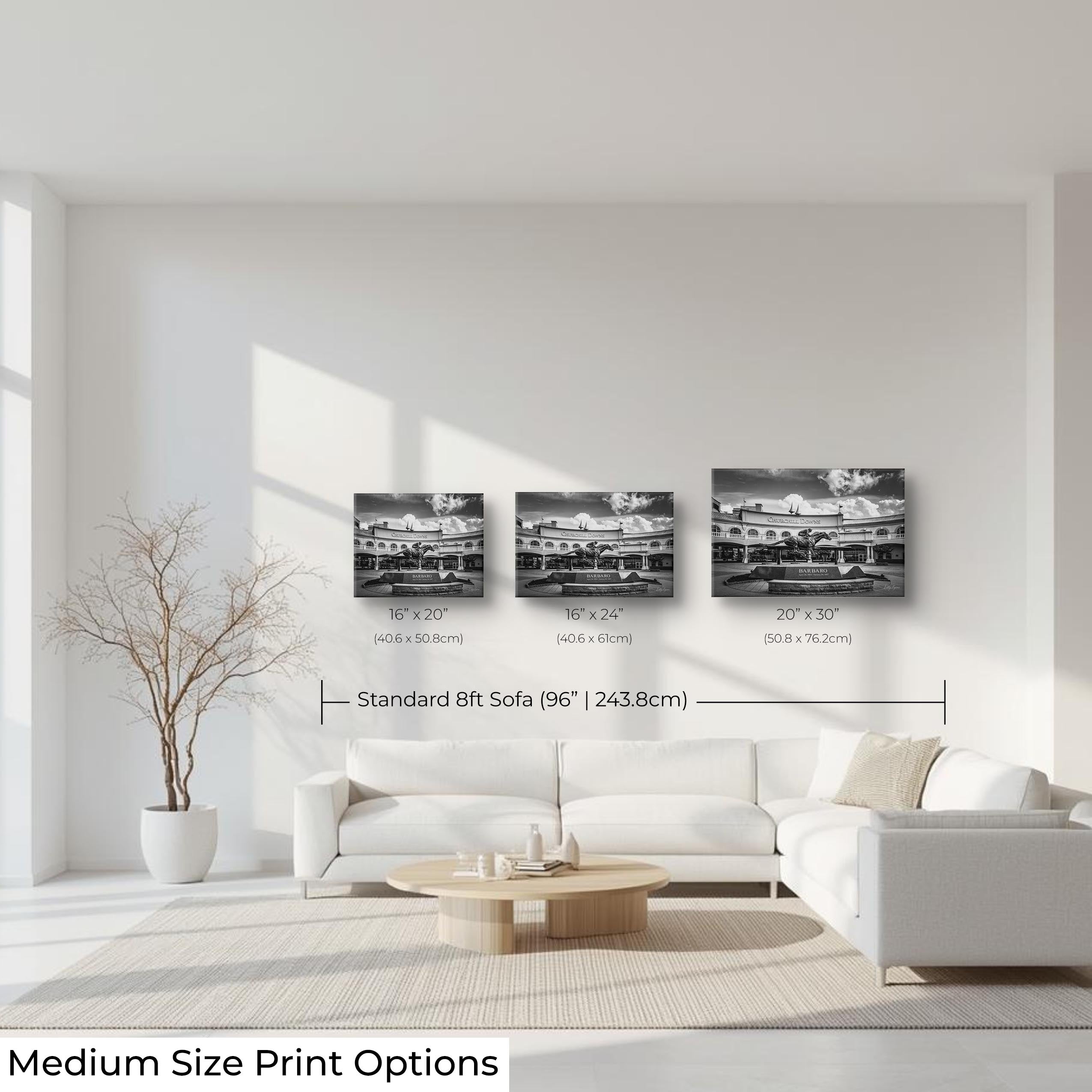 Churchill Downs Black & White Print - "Legends Run Here"