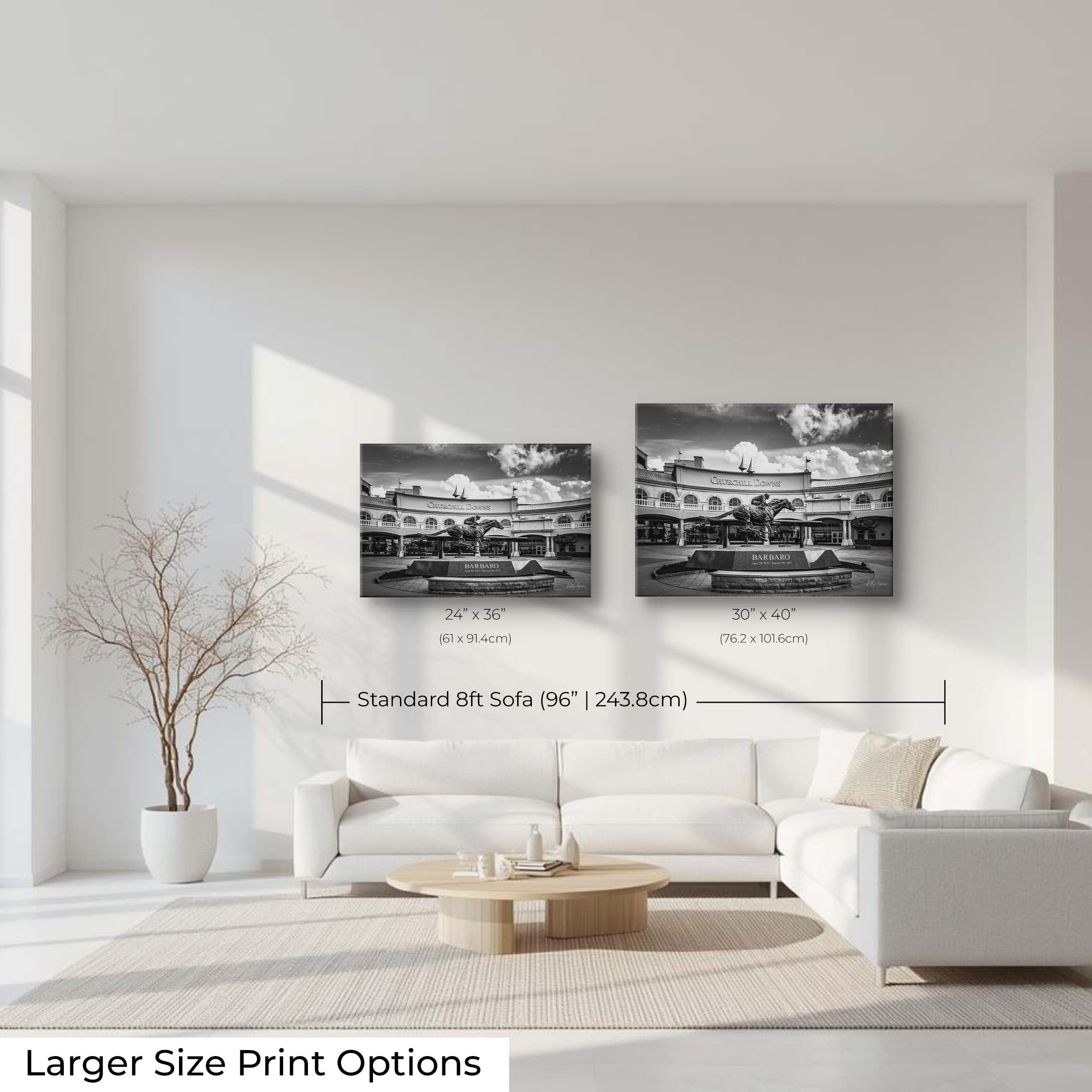 Churchill Downs Black & White Print - "Legends Run Here"