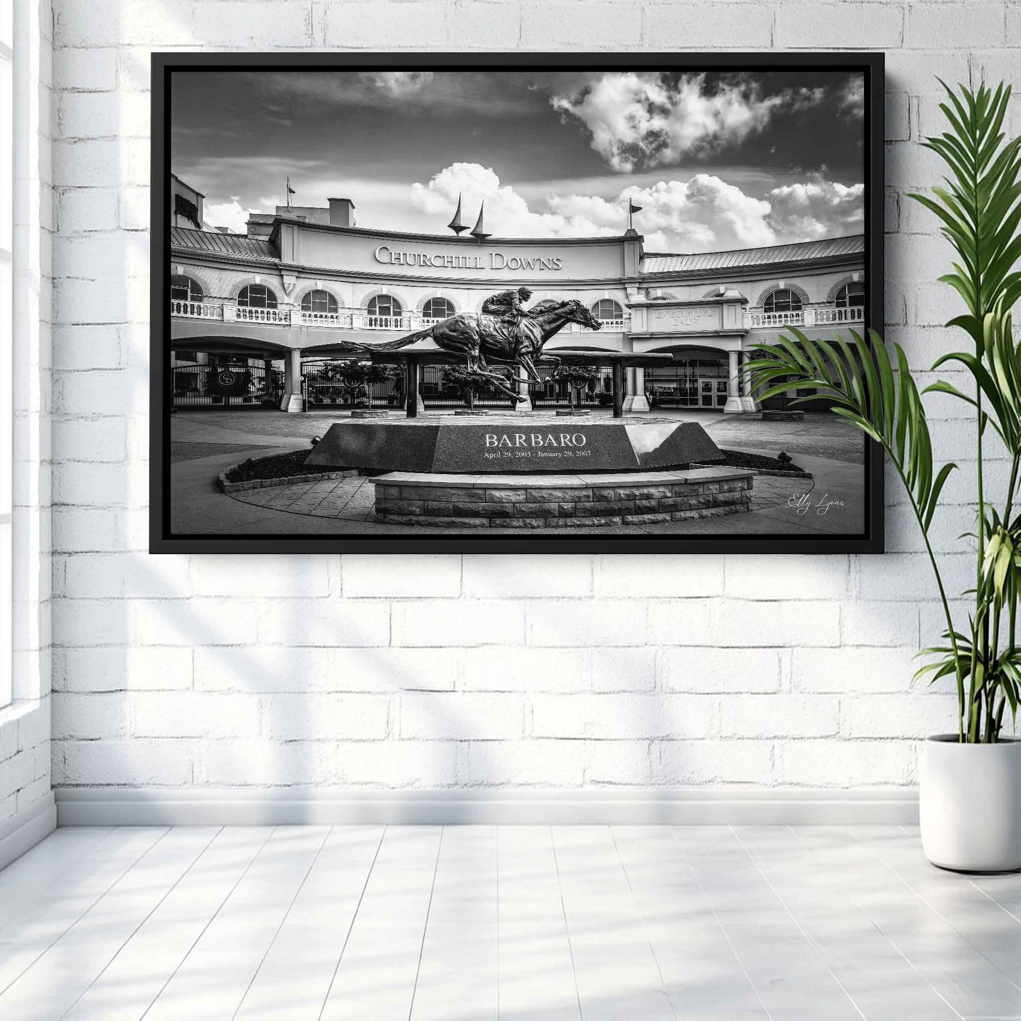 "Legends Run Here" – Churchill Downs Black & White Fine Art Print