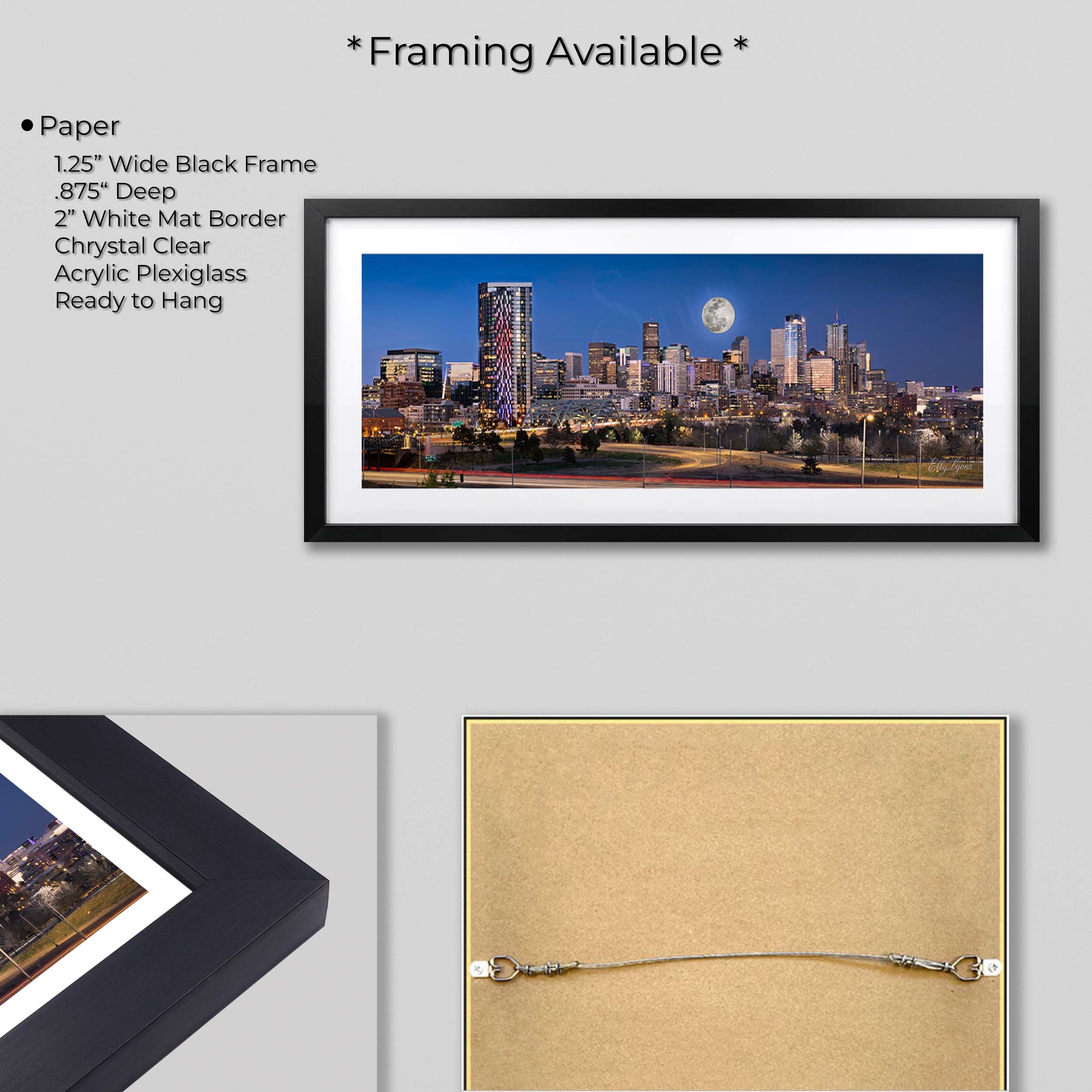 Denver Skyline Print, Modern Cityscape Home Decor