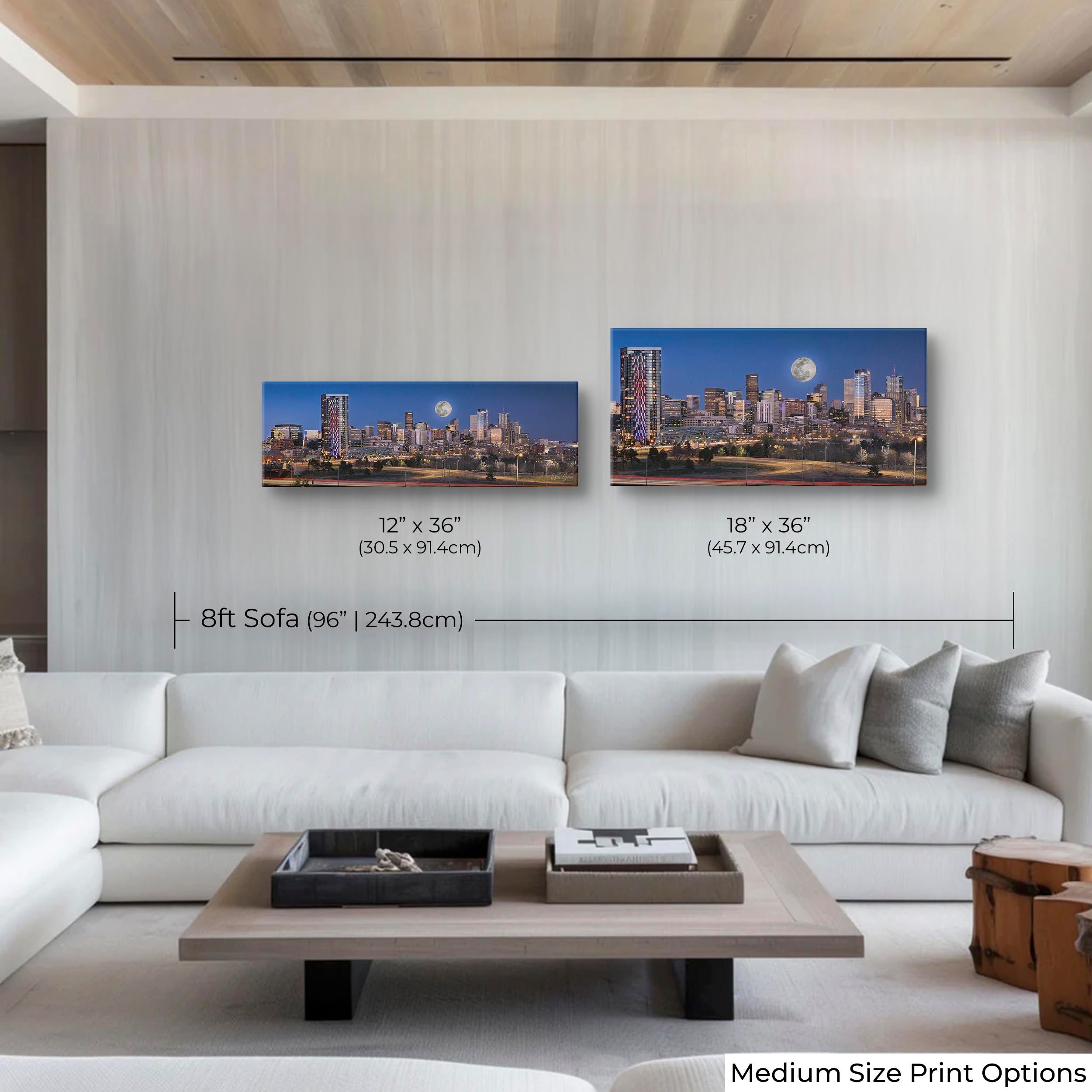 Denver Skyline Print, Modern Cityscape Home Decor