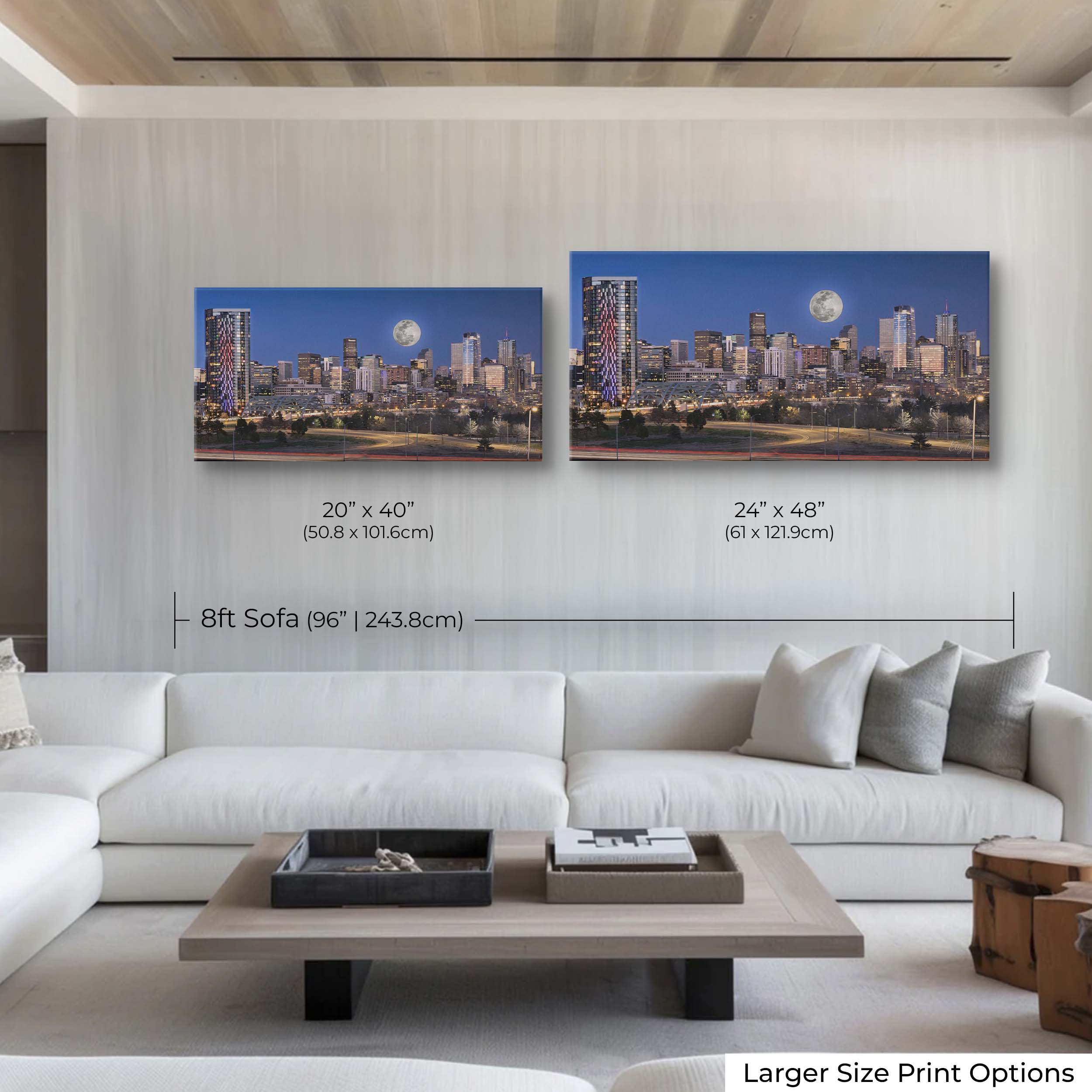 Denver Skyline Print, Modern Cityscape Home Decor