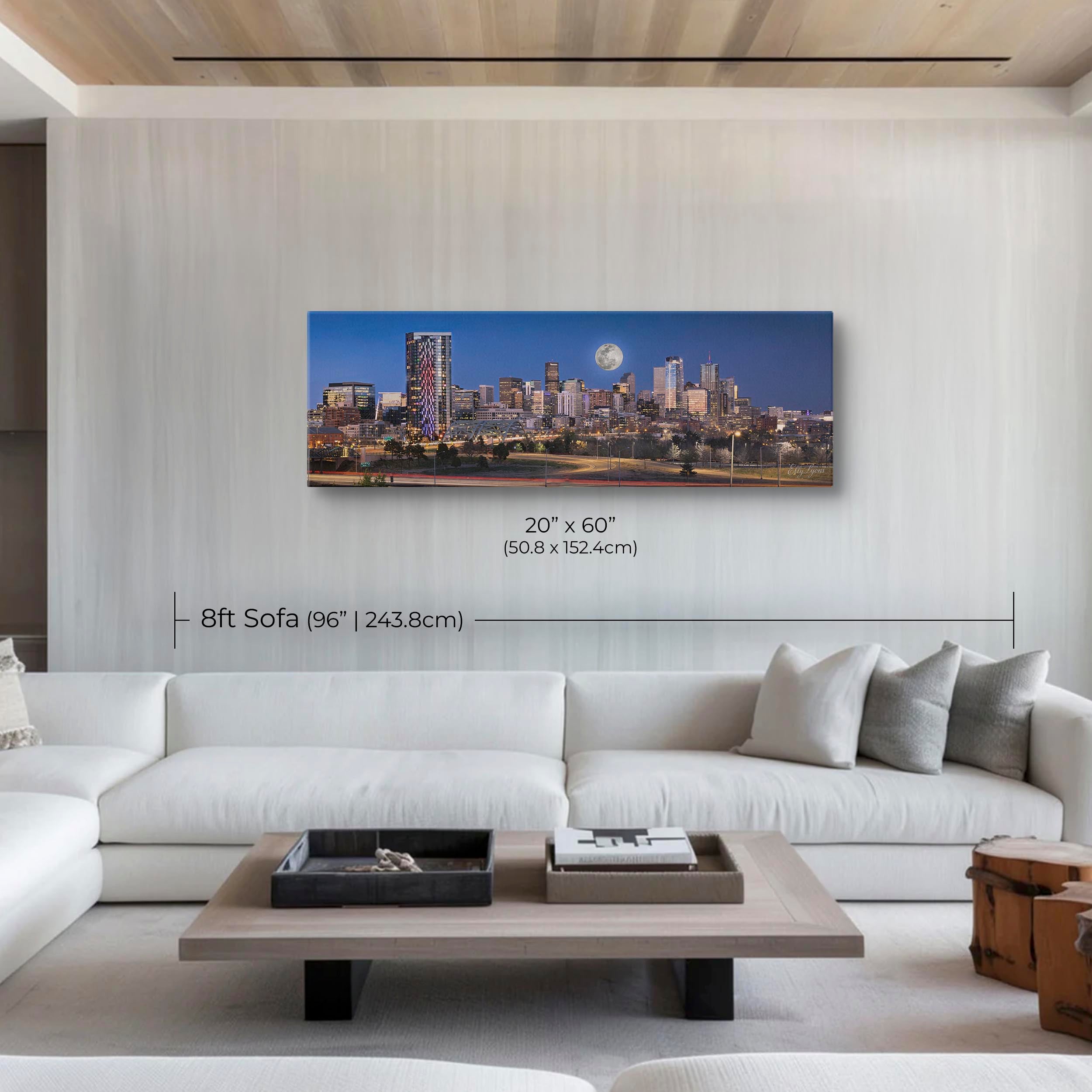 Denver Skyline Print, Modern Cityscape Home Decor