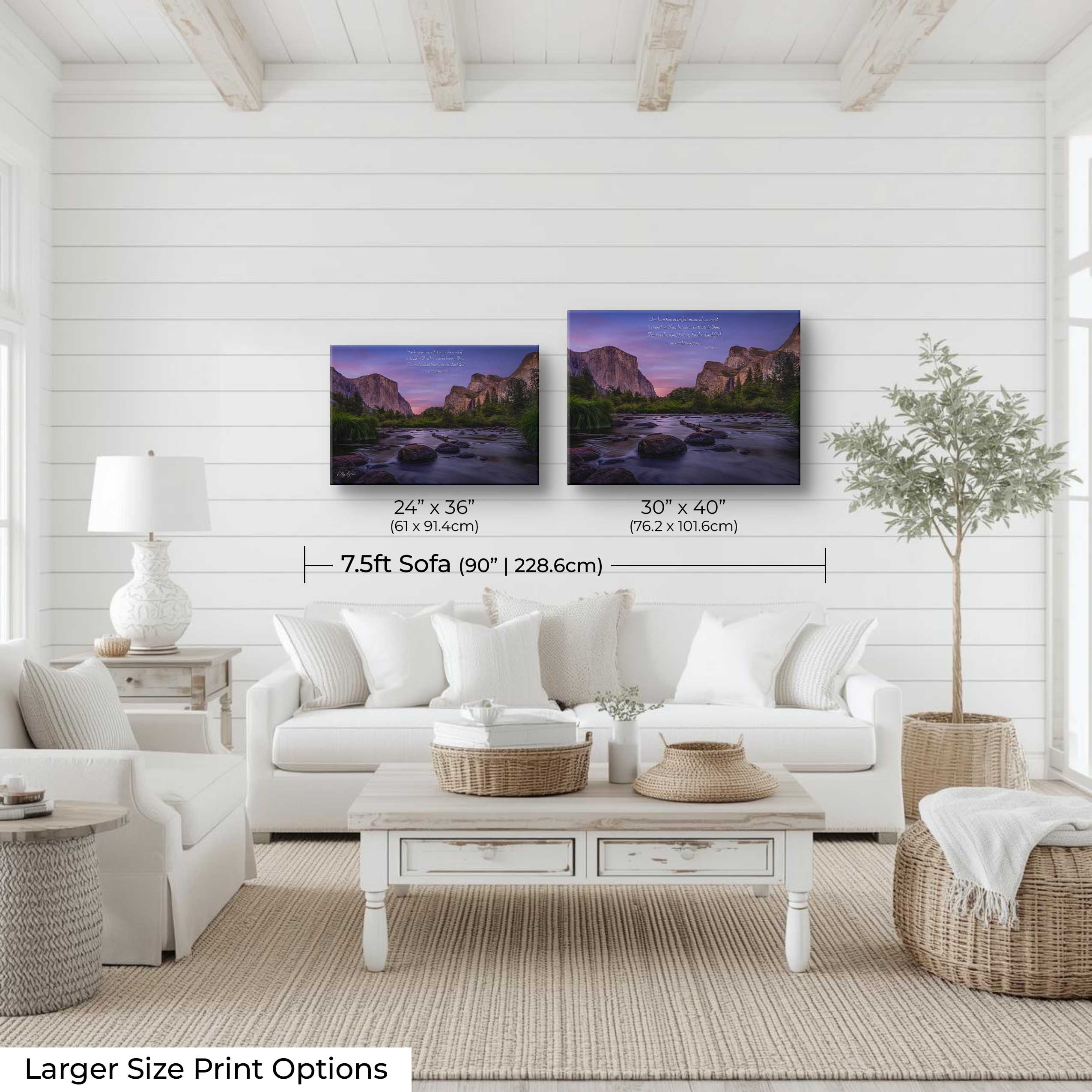 Yosemite National Park Sunset Print – El Capitan Wall Decor Featuring Isaiah 26:3-4 Scripture
