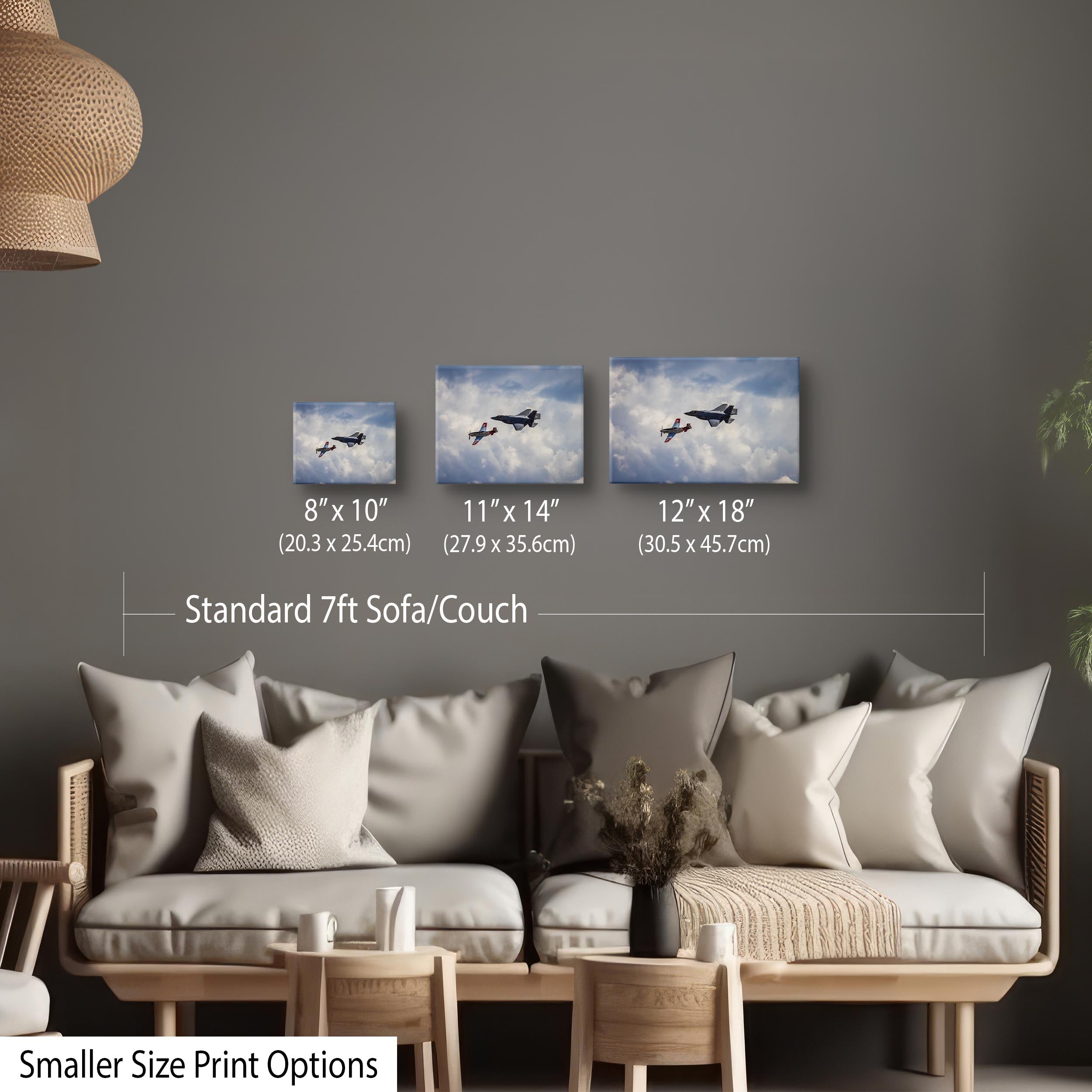 F-35 Lightning II & P-51 Mustang Heritage Flight Fine Art Print – Aviation Legacy Wall Art