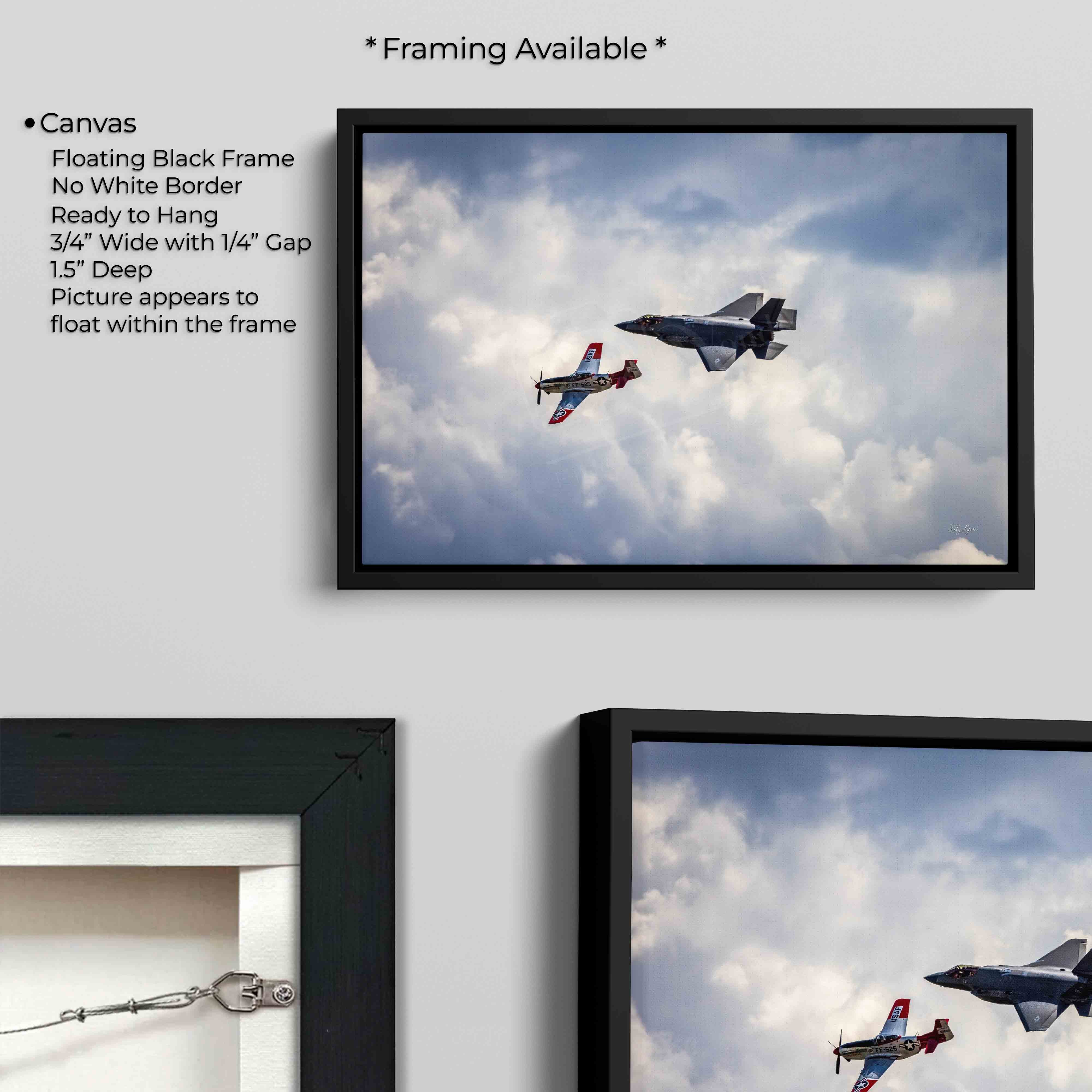 F-35 Lightning II & P-51 Mustang Heritage Flight Print