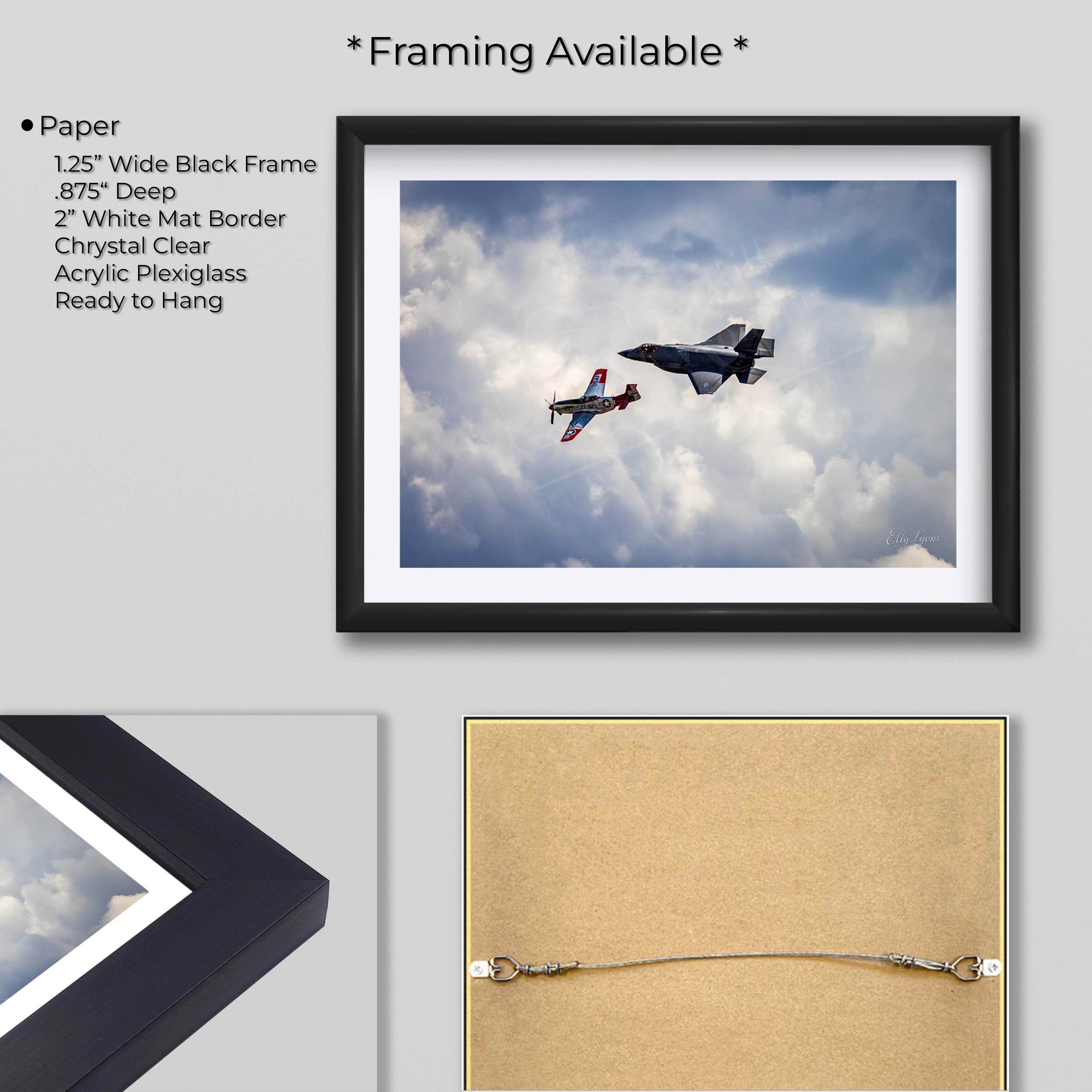 F-35 Lightning II & P-51 Mustang Heritage Flight Print
