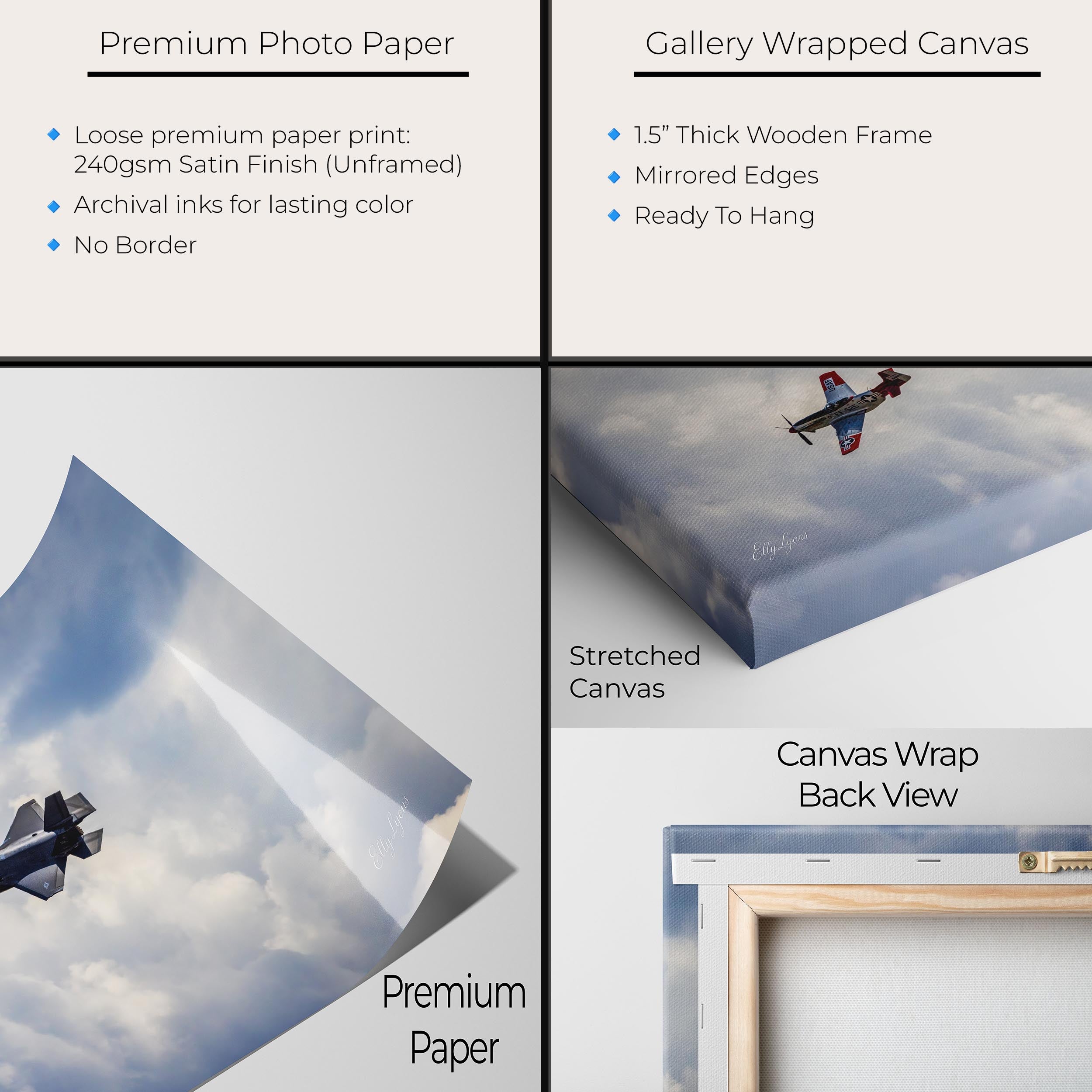 F-35 Lightning II & P-51 Mustang Heritage Flight Fine Art Print – Aviation Legacy Wall Art