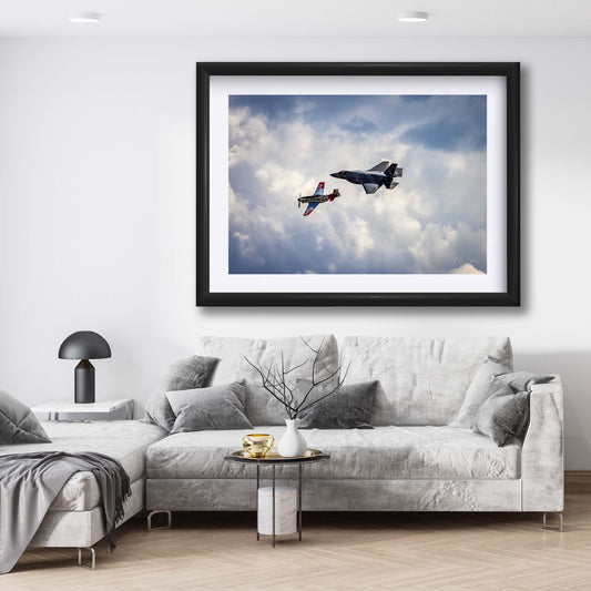 F-35 Lightning II & P-51 Mustang Heritage Flight Print