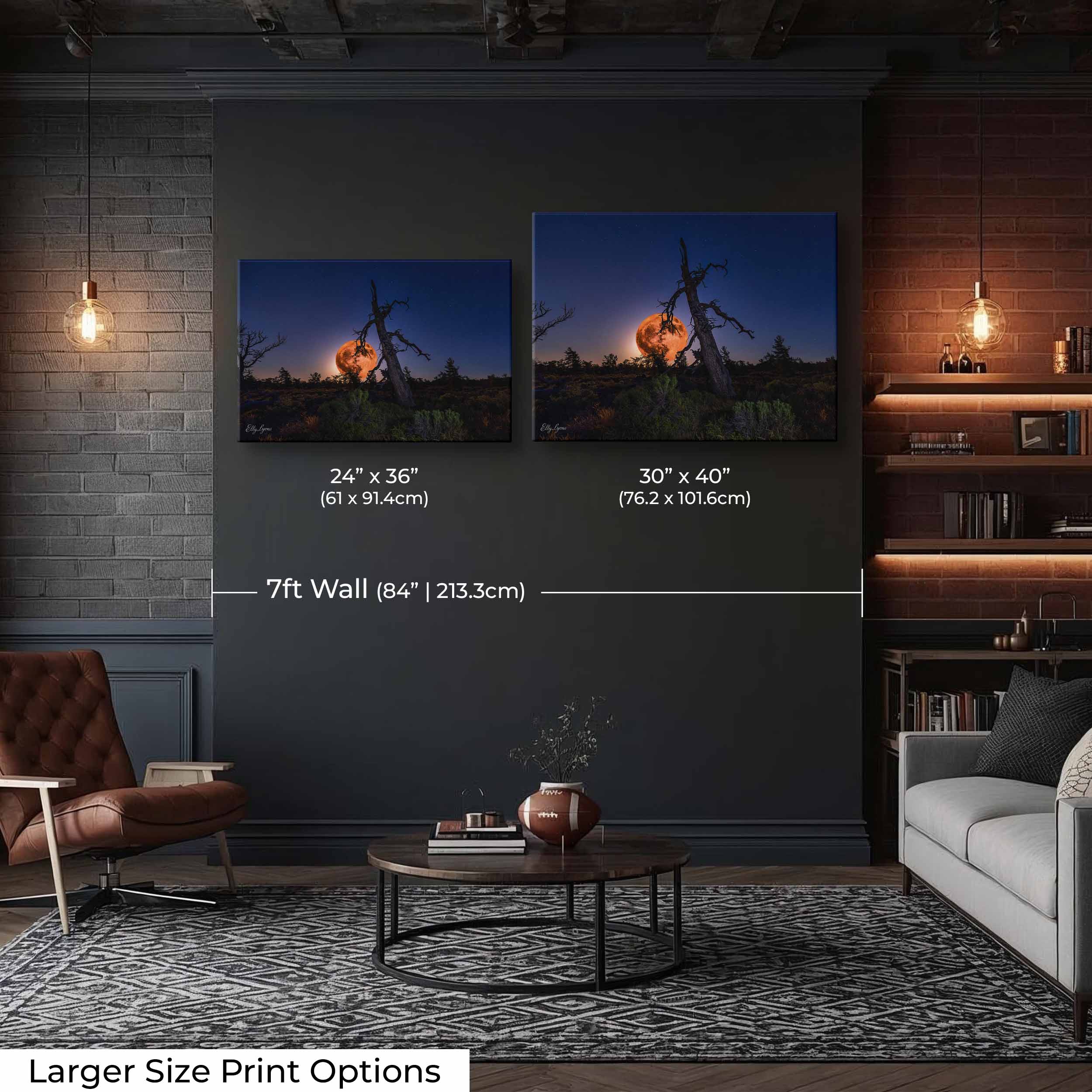 Strawberry Moon Print, Craters of the Moon National Monument - "The Light Behind the Ruins"