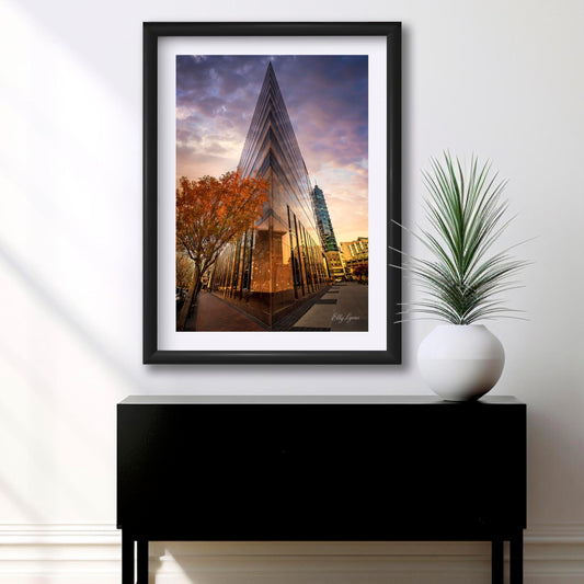 Boise Idaho Architecture Print - "Golden Hour Geometry"