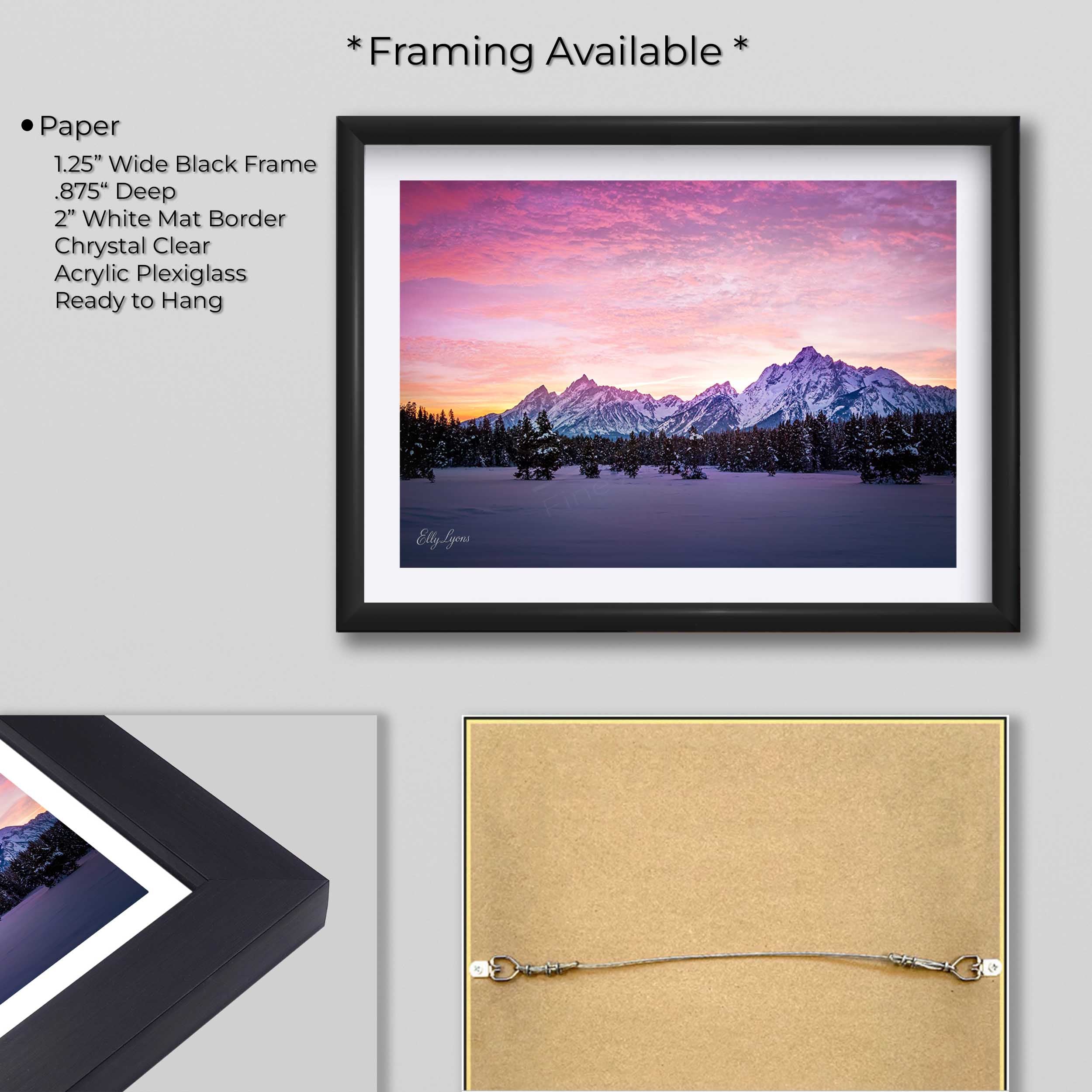 Grand Teton National Park Snowy Sunset Print - “Winter’s Hallelujah”
