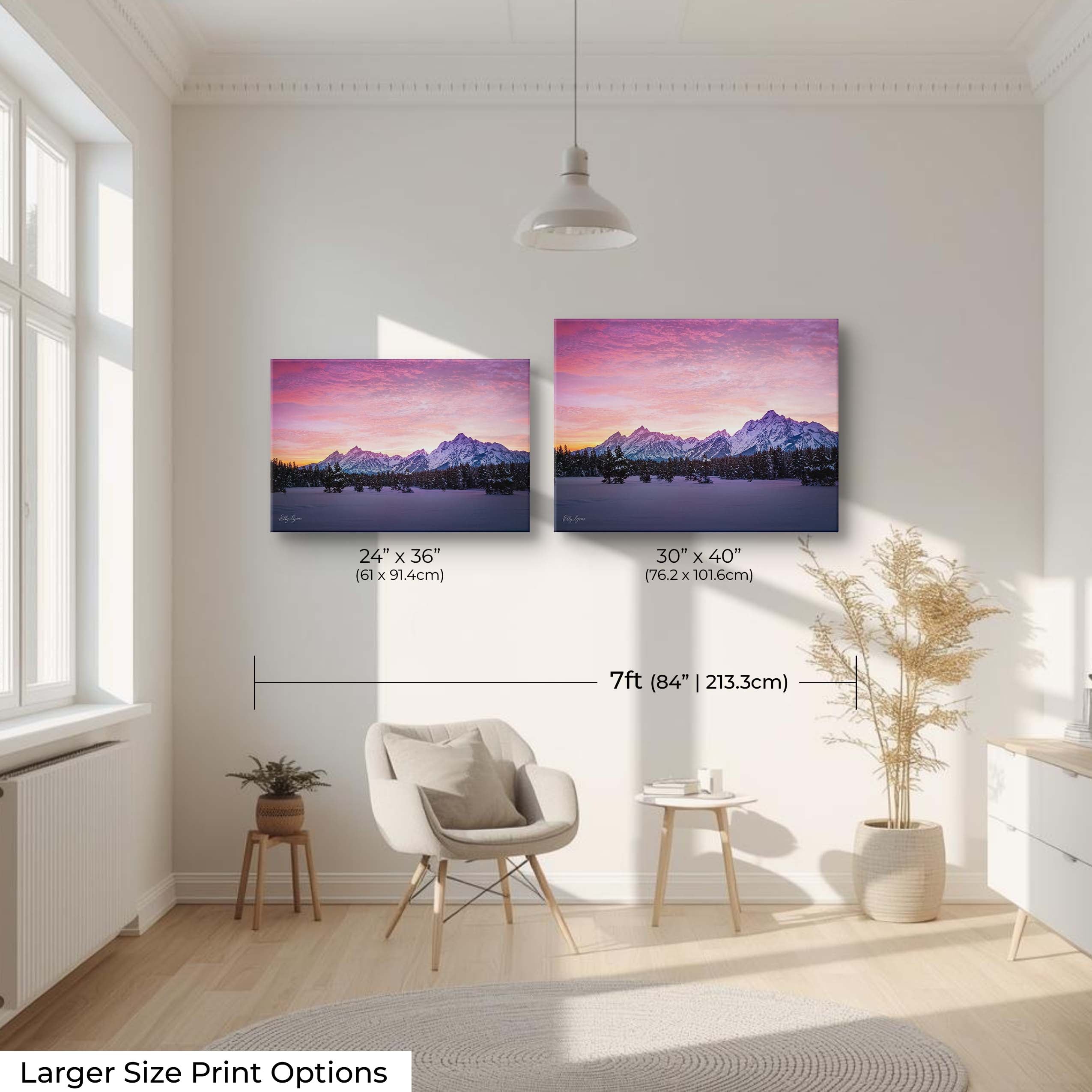 Grand Teton National Park Snowy Sunset Print - “Winter’s Hallelujah”