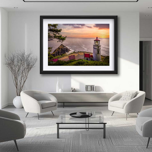 Oregon Coast Haceta Head Lighthouse Print - "The Keeper’s Light"