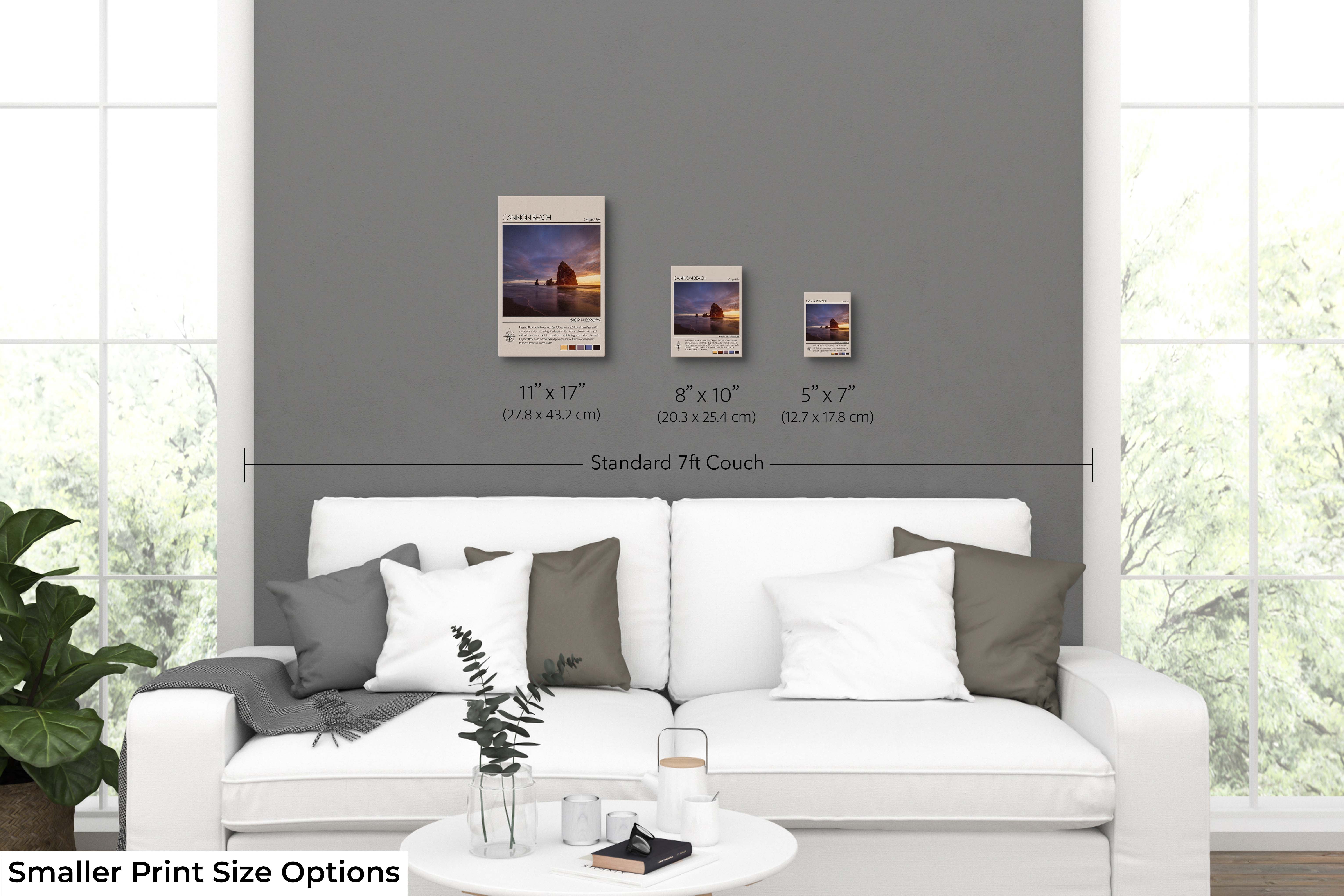 Cannon Beach Oregon Poster - Haystack Rock Pacific Coast Travel Art