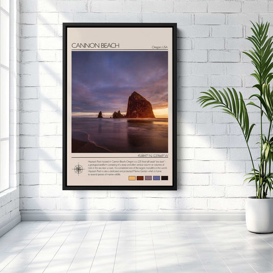 Haystack Rock Poster – Cannon Beach Art | Oregon Coast Print & Coastal Travel Decor