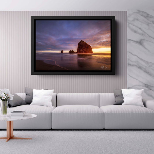 Cannon Beach Sunset Print – Limited Edition Fine Art Photography | Rustic Home Wall Art