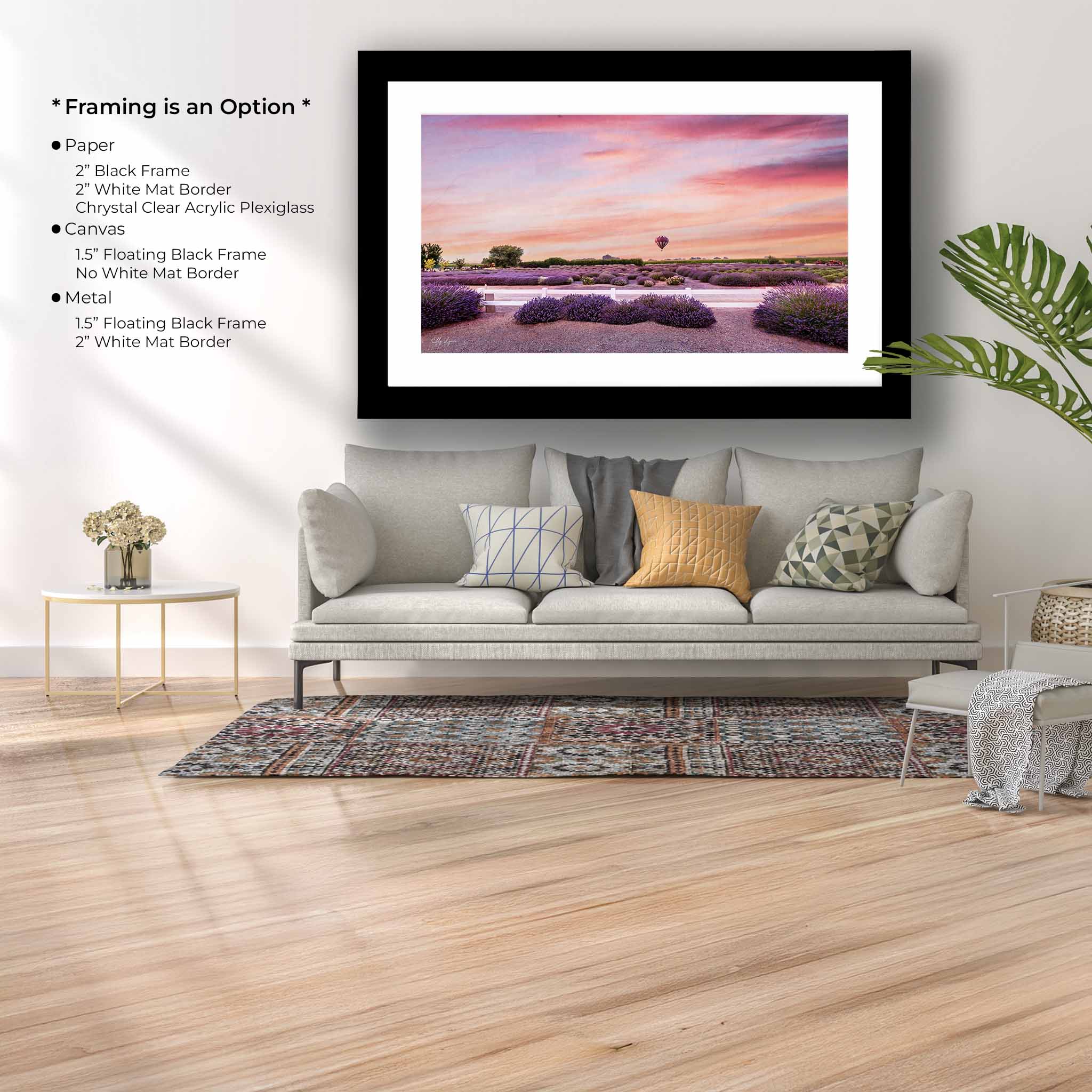 “The Stillness of Joy” - Lavender Fields In Summertime - Hot Air Balloon Fine Art Print