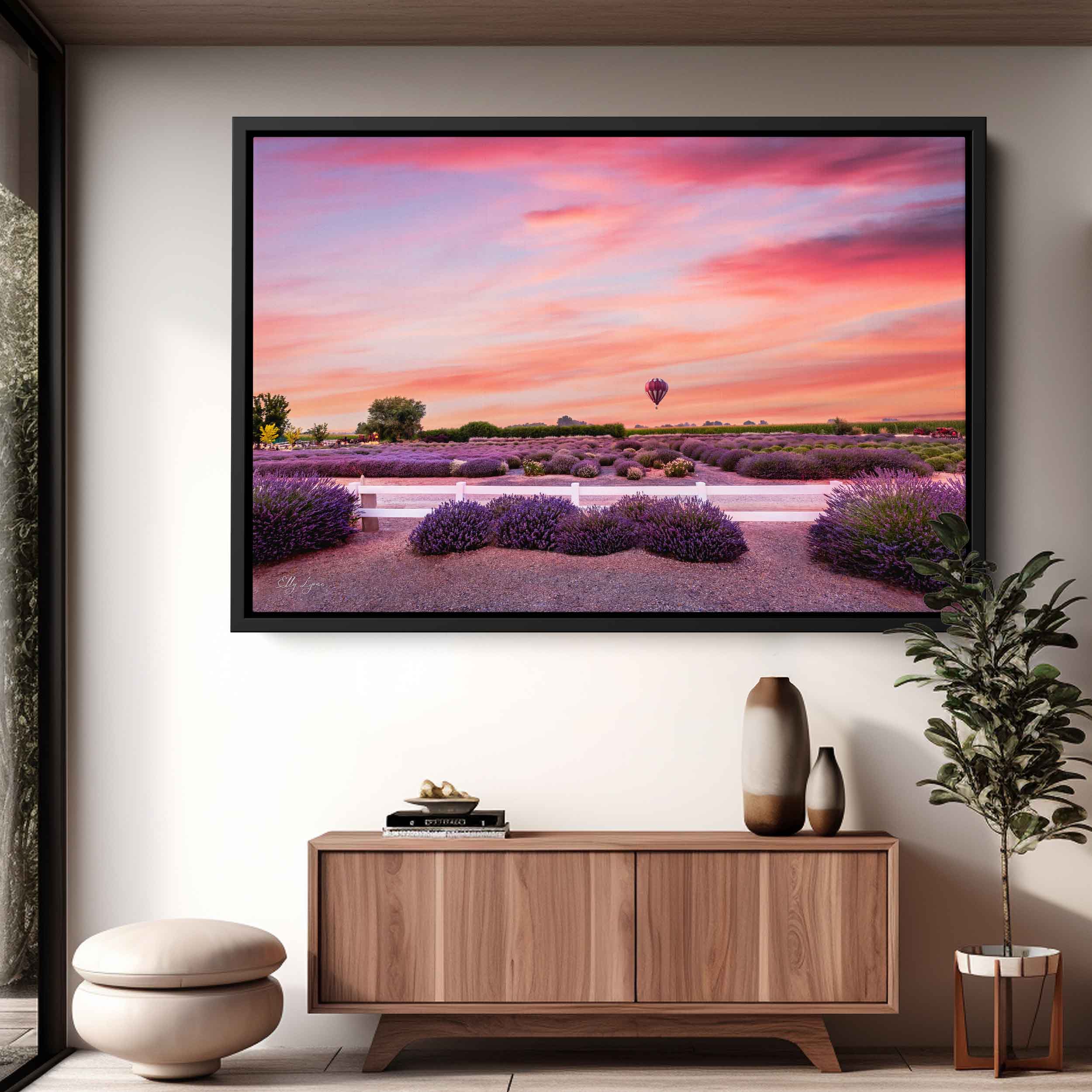 “The Stillness of Joy” - Lavender Fields In Summertime - Hot Air Balloon Fine Art Print