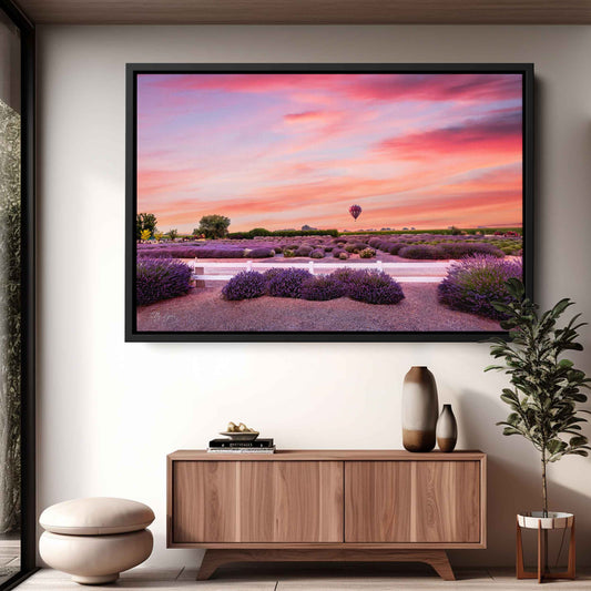 “The Stillness of Joy” - Lavender Fields In Summertime - Hot Air Balloon Fine Art Print