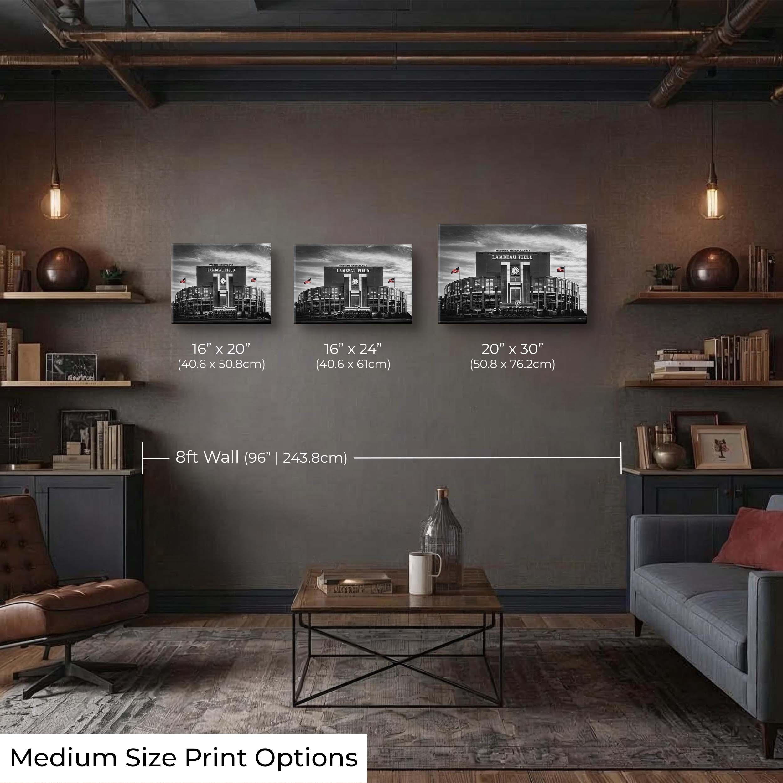 Lambeau Field Black & White Print - "Frozen Legacy"