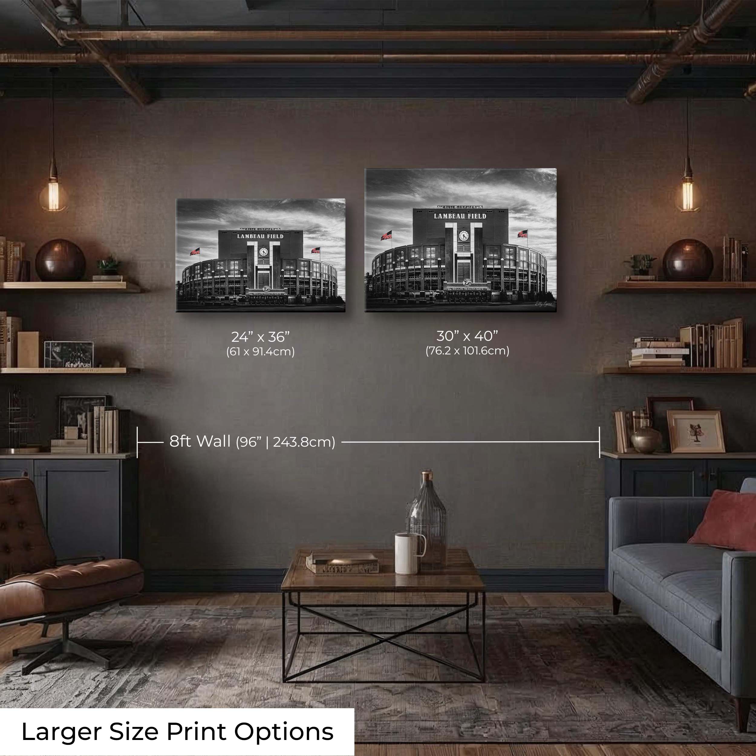 Lambeau Field Black & White Print - "Frozen Legacy"