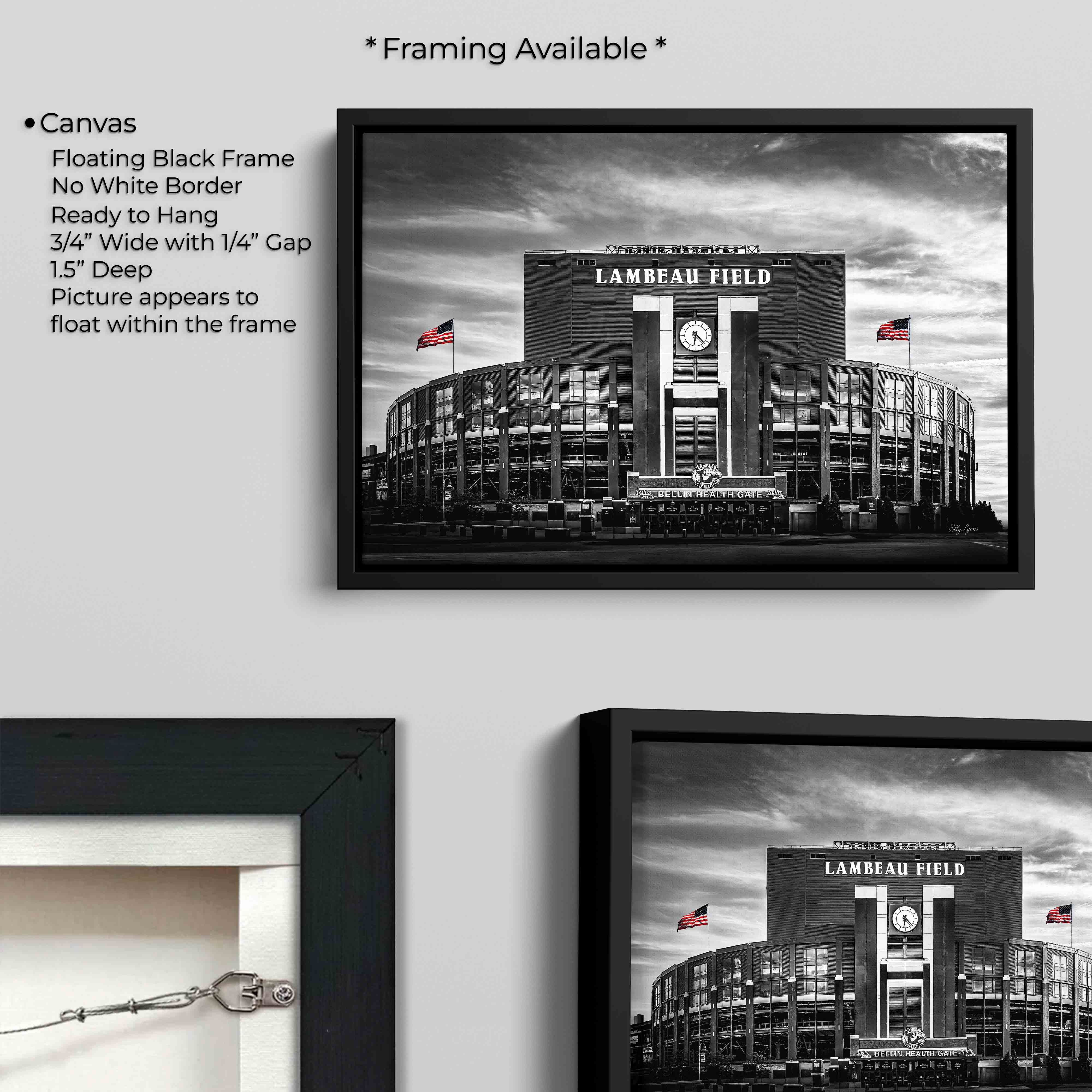 Lambeau Field Black & White Print - "Frozen Legacy"