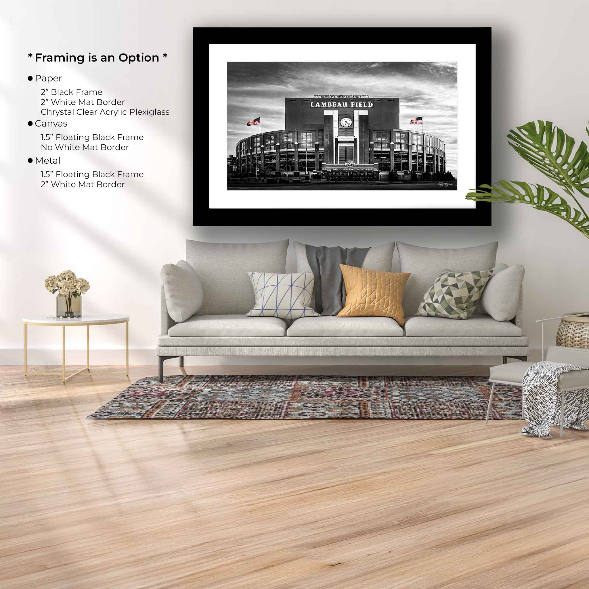 "Frozen Legacy" – Lambeau Field in Black and White